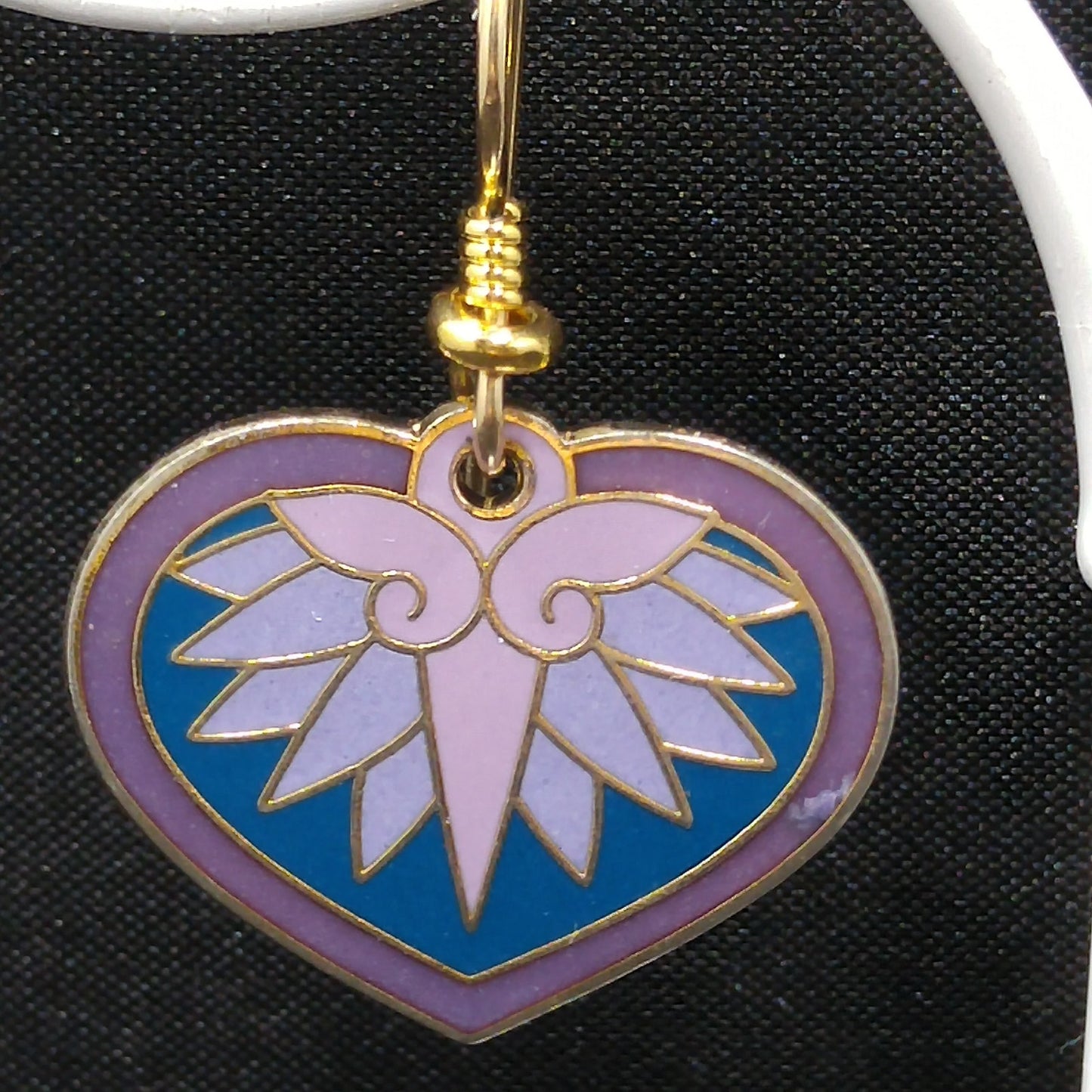 Vintage Laurel Burch "Hollyhock" Floral Earrings, Gold Plated Enamel Pink Purple