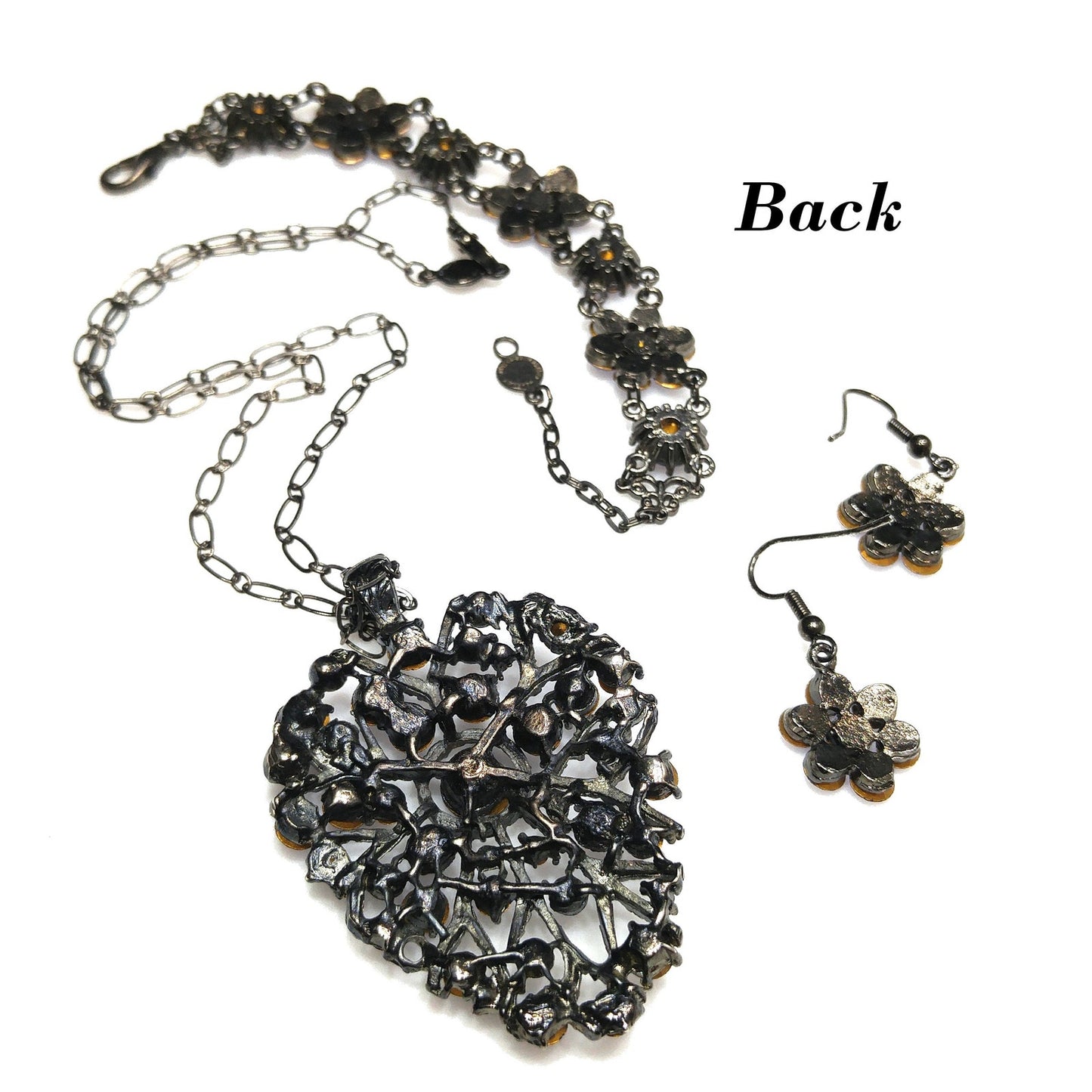 Austrian Crystal Lavender Necklace Bracelet Earrings Set, Ear Wire Earrings, Vintage Jewelry