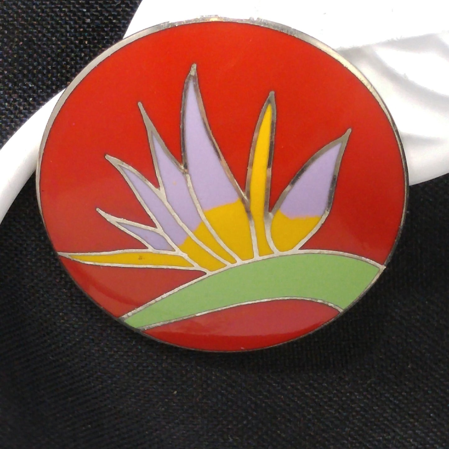 Vintage Laurel Burch Bird of Paradise Post Earrings, Rhodium Plated