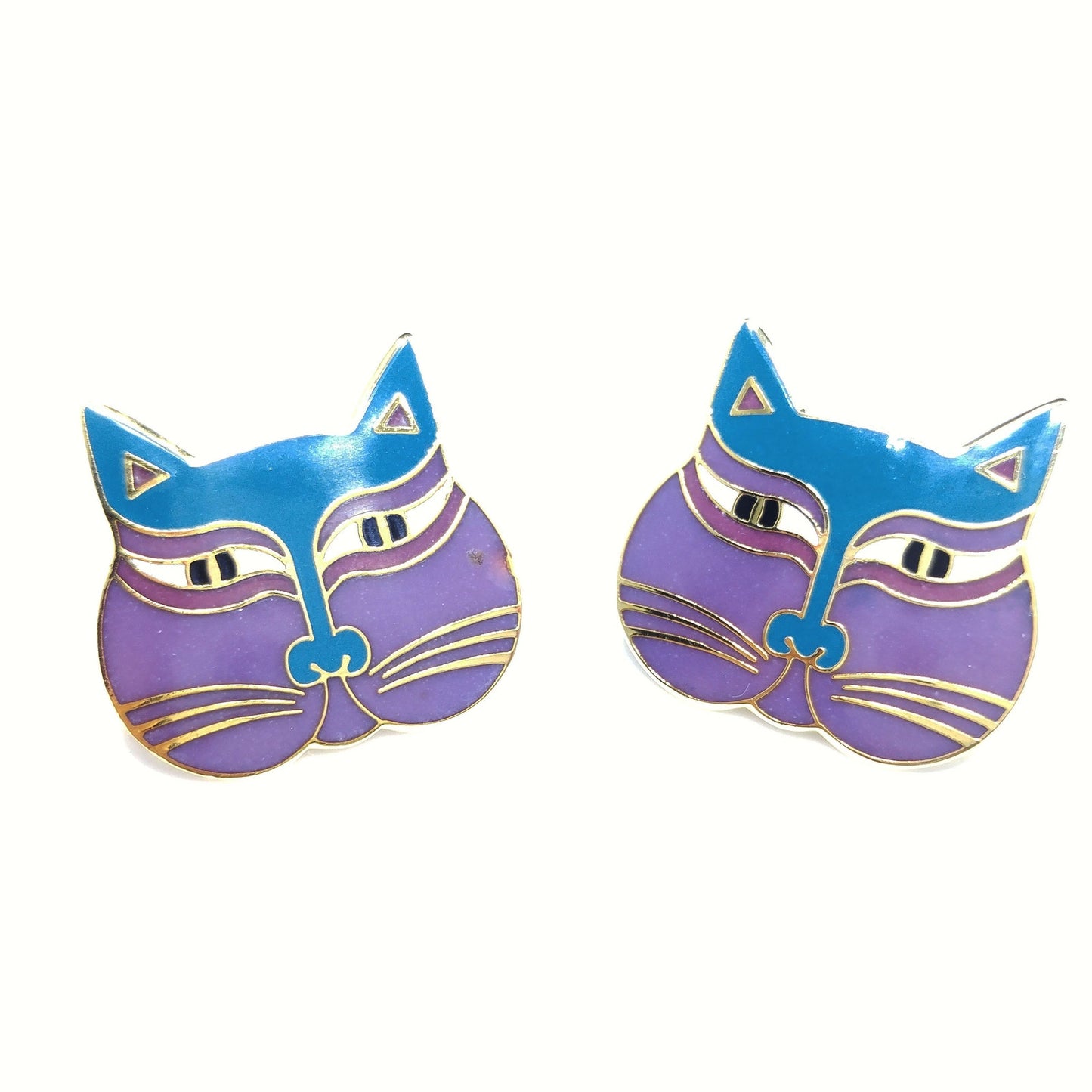 Laurel Burch "Siamese Cats" Post Earrings, 1980s Vintage Jewelry