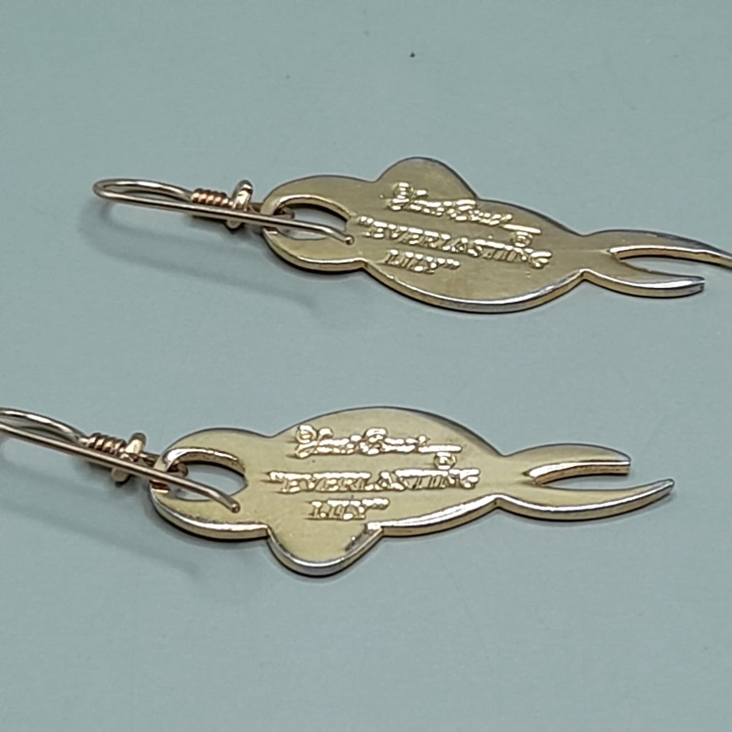 Vintage Laurel Burch "Everlasting Lily" Earrings, Gold Plated