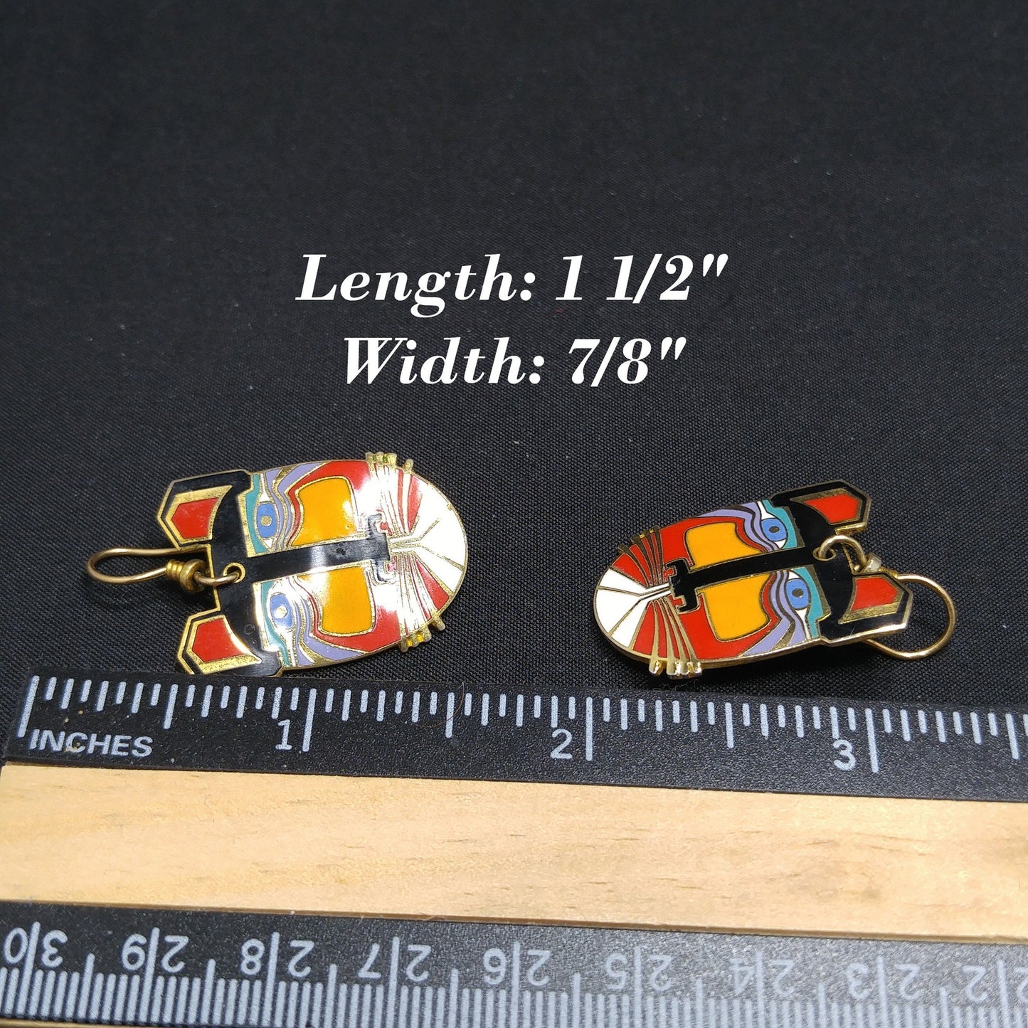 Laurel Burch "Miikio" Earrings, Gold Plated Enamel Large Cat Faces, 1980s Vintage Jewelry