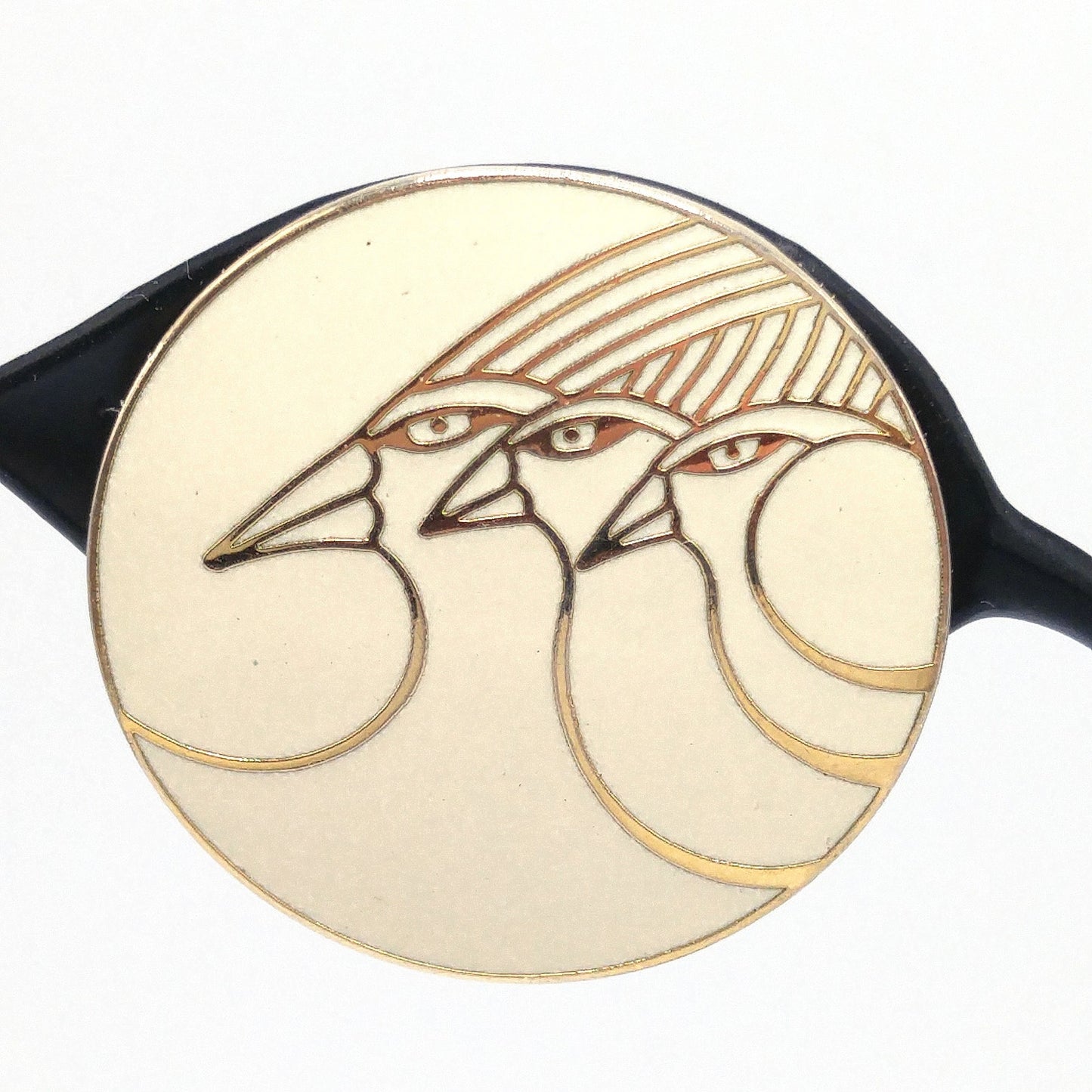 Vintage Laurel Burch "Celestial Birds" Clip Earrings, Gold Plated