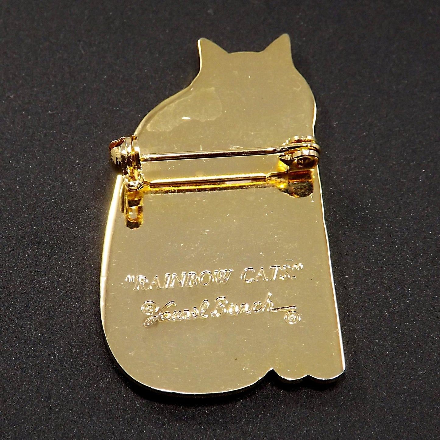 Laurel Burch "Rainbow Cats" Brooch, 1980s Vintage Jewelry