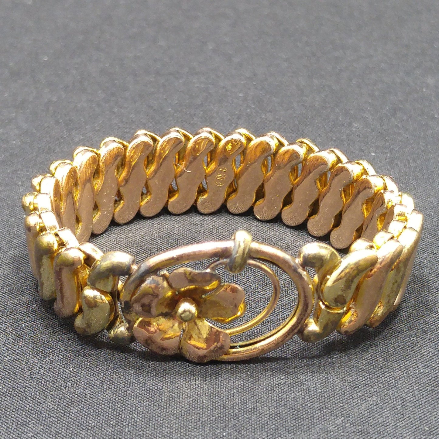 Binder Brothers Expansion Bracelet, Floral Openwork, 1920s Vintage Jewelry