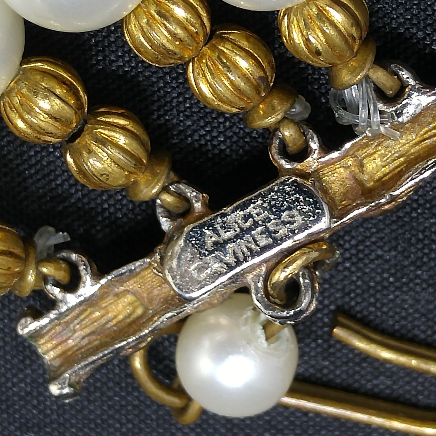 Alice Caviness Necklace & Bracelet Set, Aurora Borealis Crystal Faux Pearl Beads, 1960s Vintage Jewelry