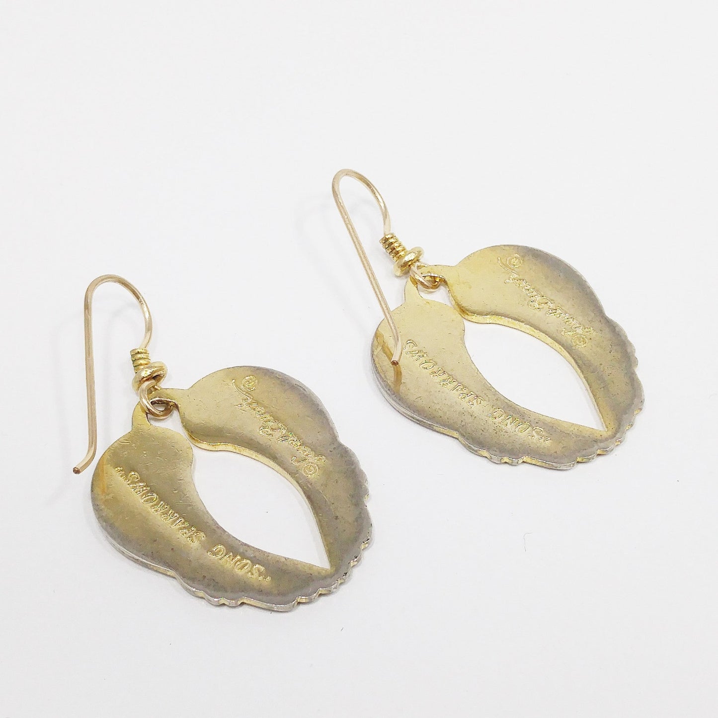 Vintage Laurel Burch "Song Sparrows" Earrings, Gold Plated, 1980s