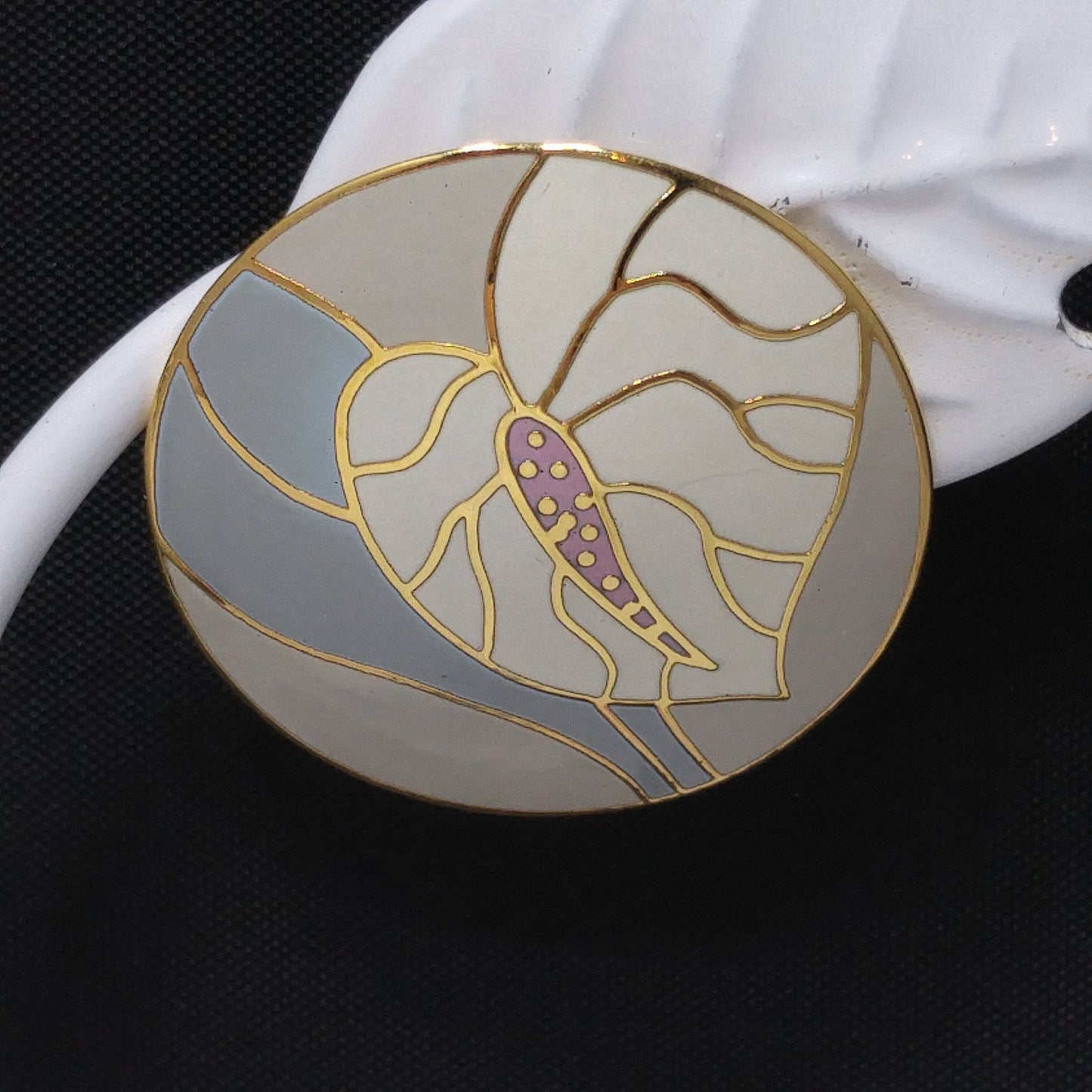 Laurel Burch Antherium Floral Post Earrings, Gold Plated, 1980s Vintage Jewelry