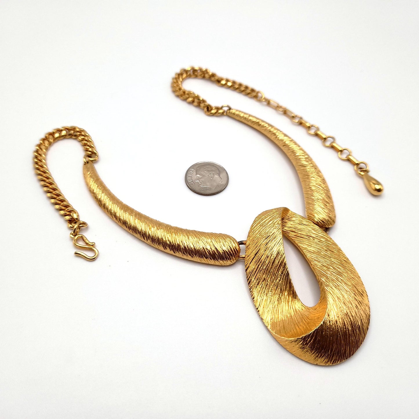 Piscitelli Gold Plated Pendant Necklace, Made in USA, Vintage Jewelry