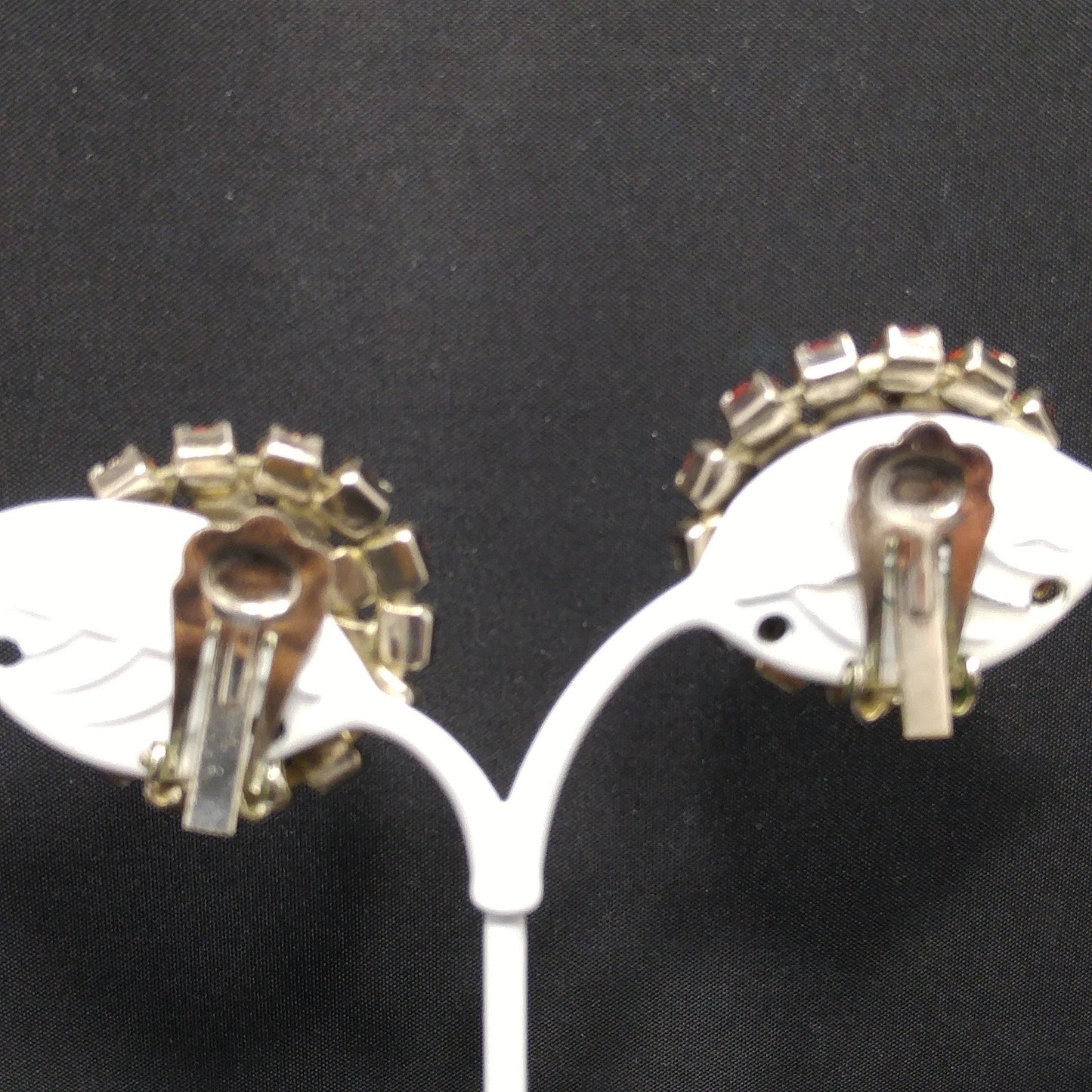 Vintage Juliana Clamper Bracelet & Earrings, DeLizza Elster, Red AB Rhinestones