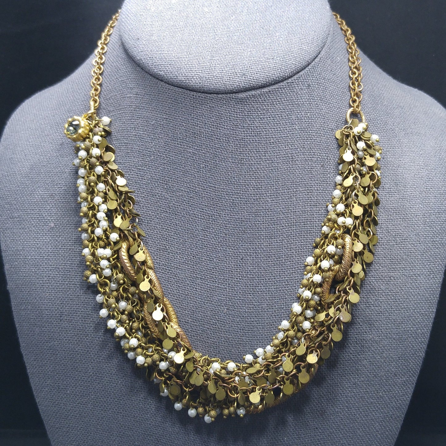 Catherine Popesco France Multi-Strand Necklace Faux Pearls & Crystal 1990s
