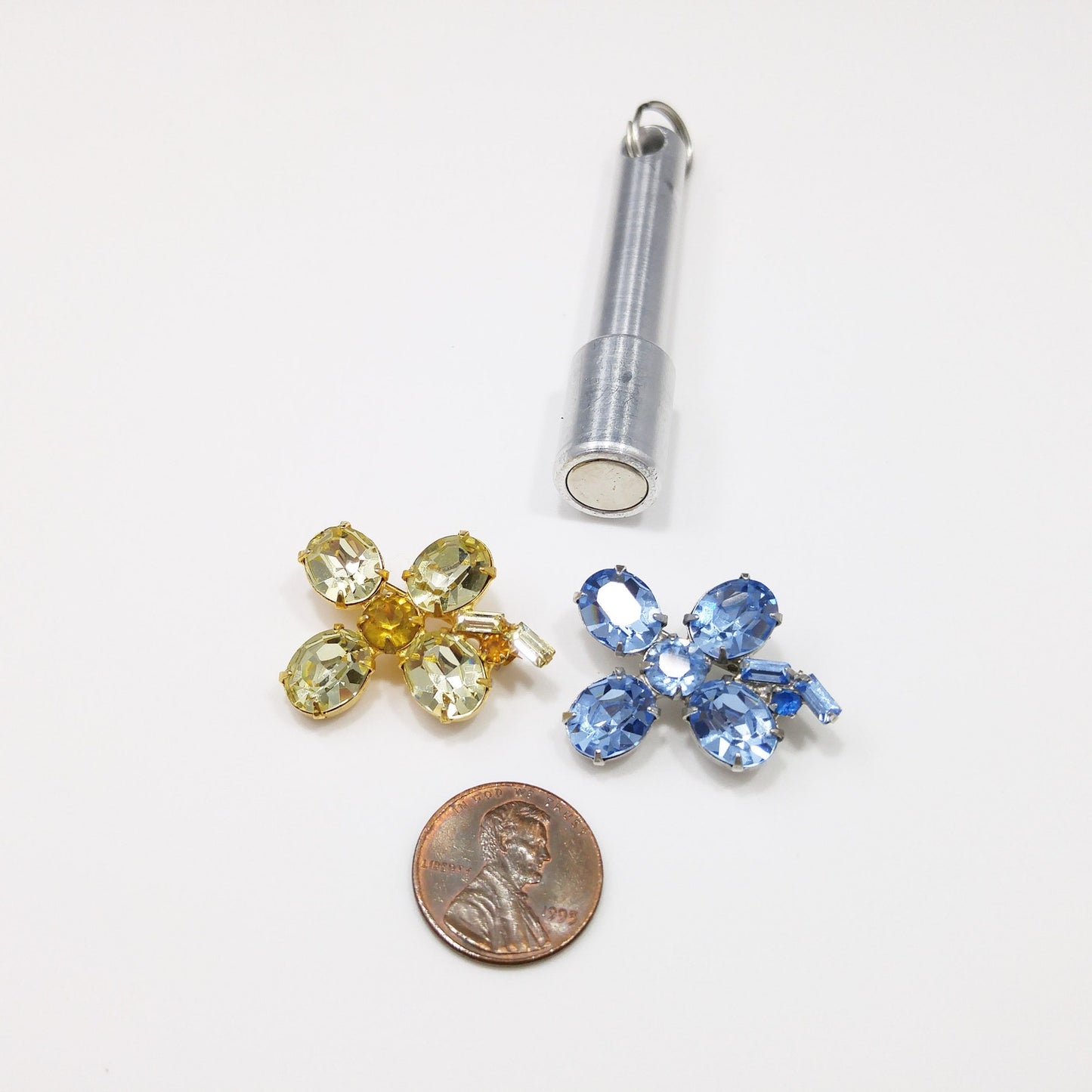 Vintage Weiss Two Set Crystal Brooches, 1947 Signed Weissco 1940 Vintage Jewelry