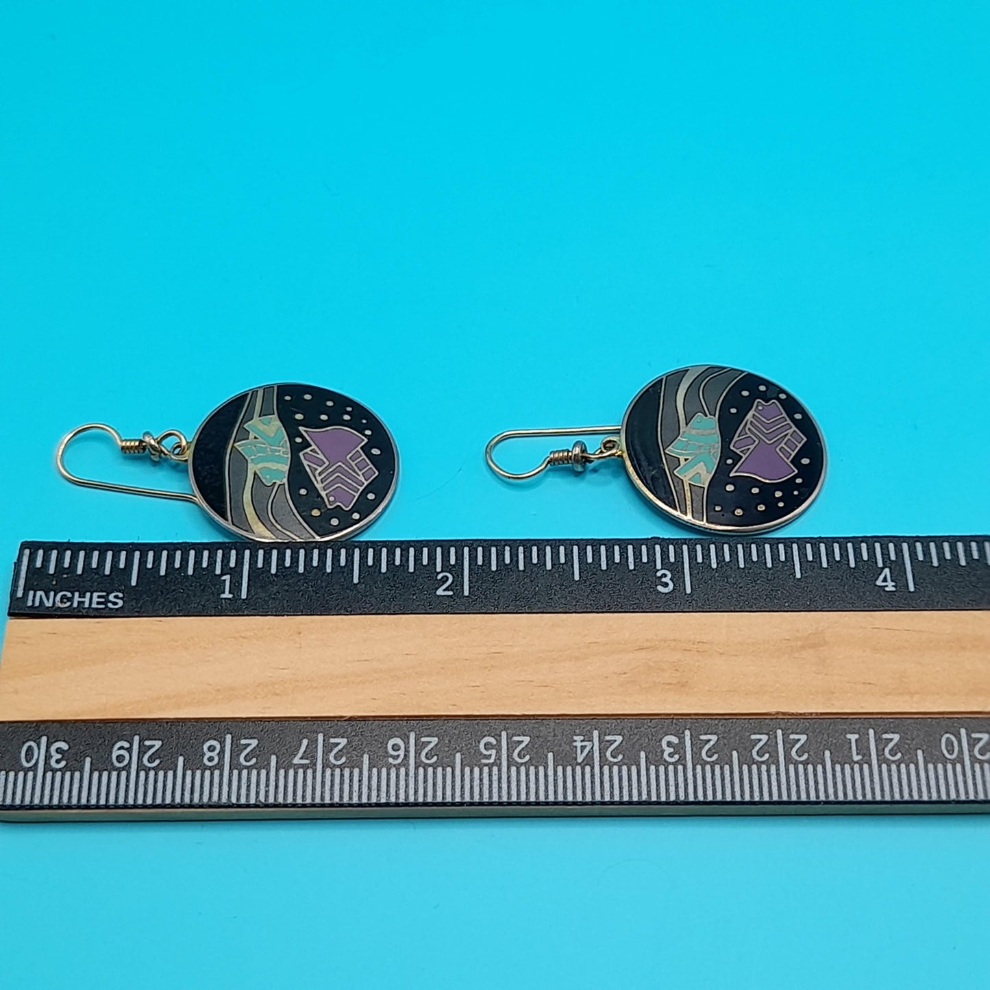 Vintage Laurel Burch "Tropical Fish" Drop Earrings, Gold Plated, 1980s