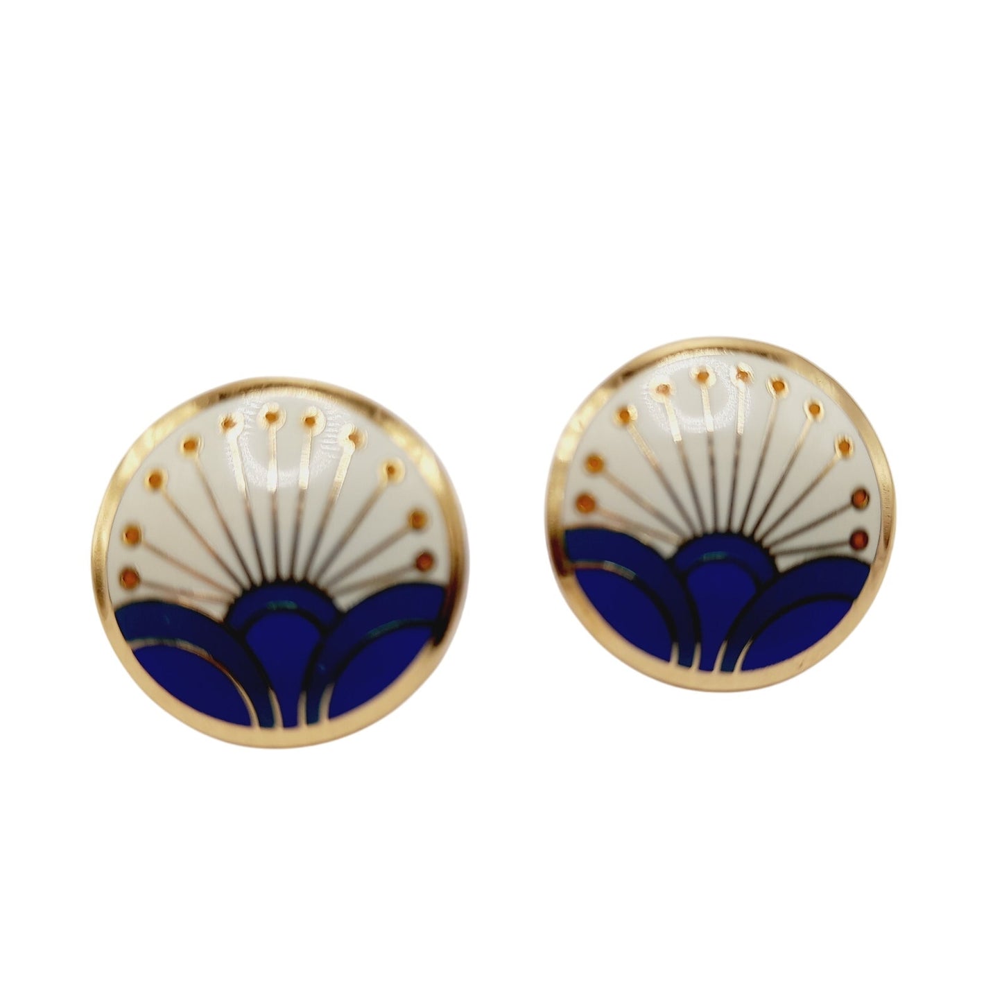 Laurel Burch "Kirin" Post Earrings, Vintage 1980s Enamel Earrings, Gold Plated Designer Jewelry, Retro Artistic Statement Earrings