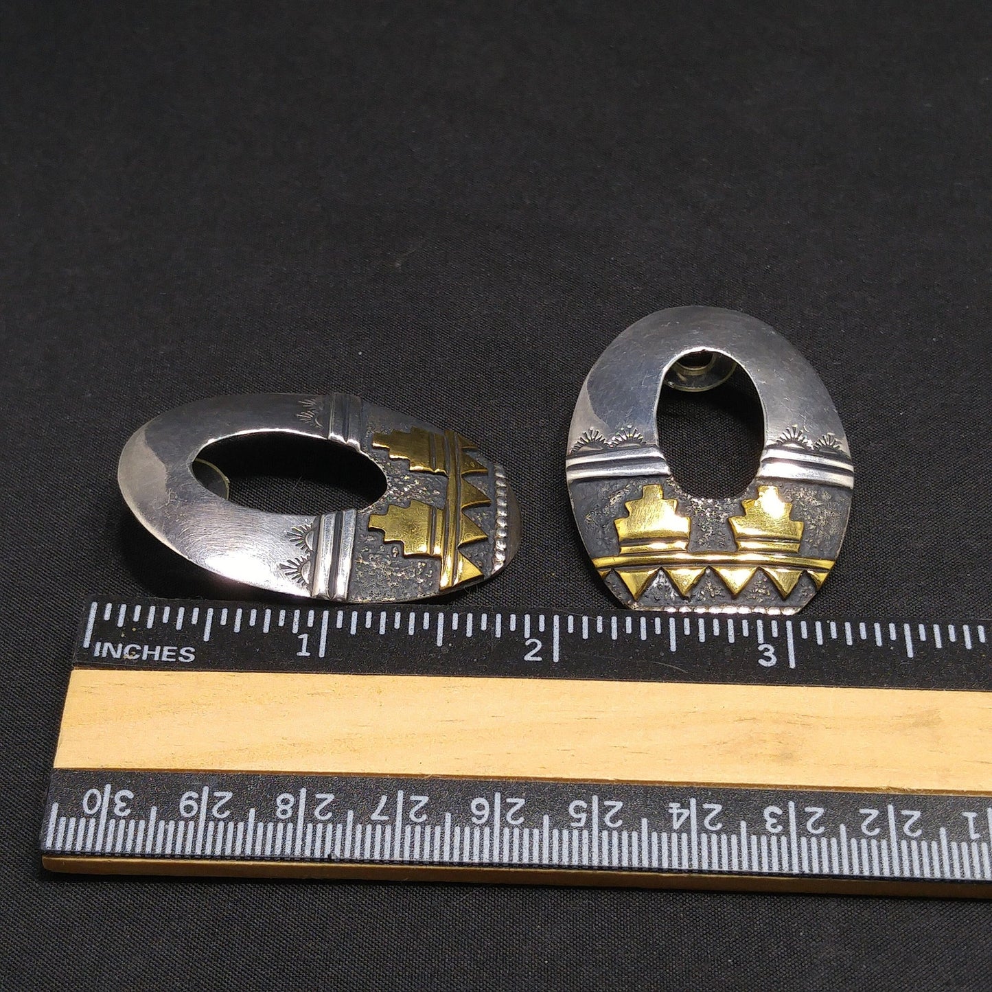 Thomas Singer Sterling Earrings, Navajo Post Silver, 1980's Vintage Jewelry
