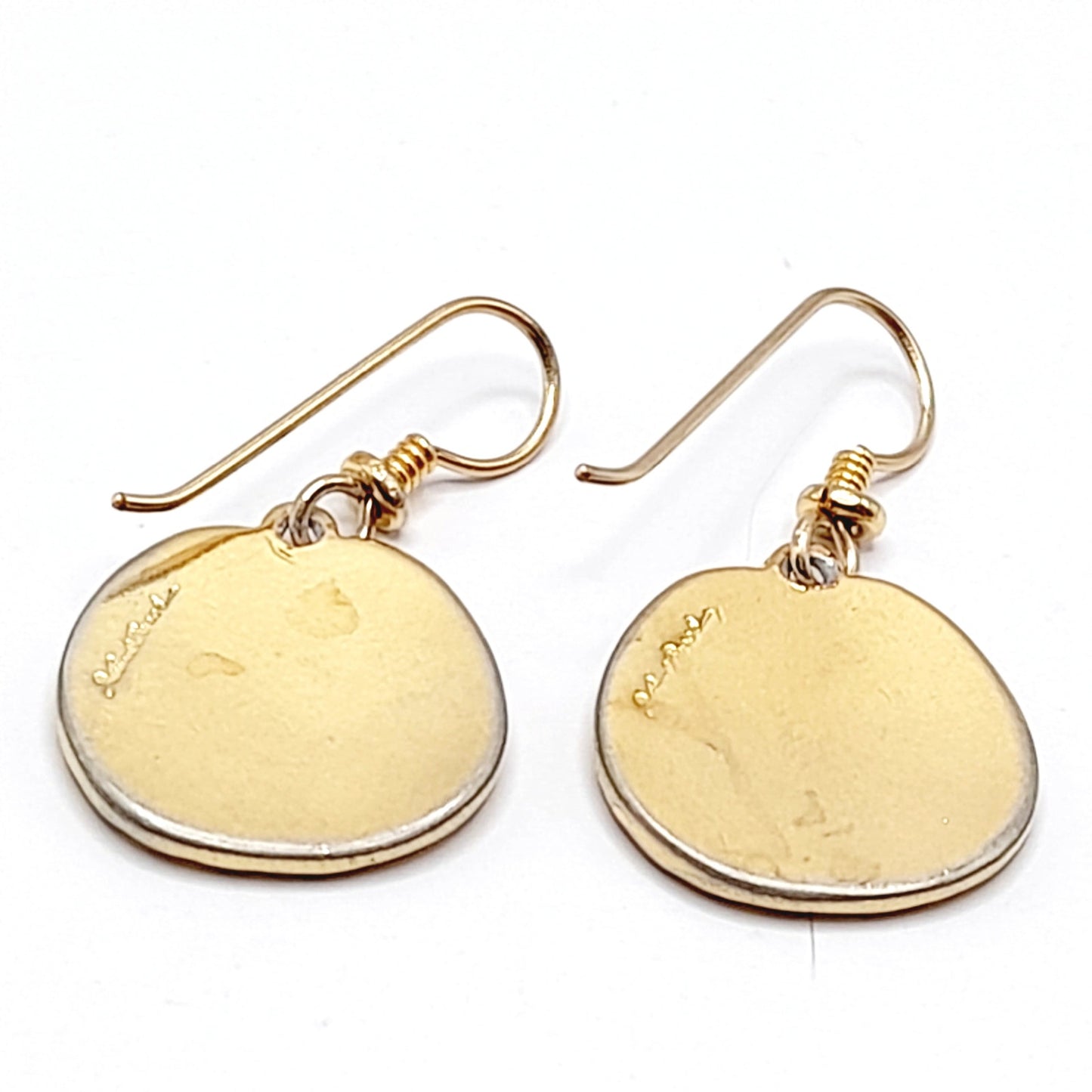 Vintage Laurel Burch Mynah Bird Gold Plated Drop Earrings - 1 1/4 Inches