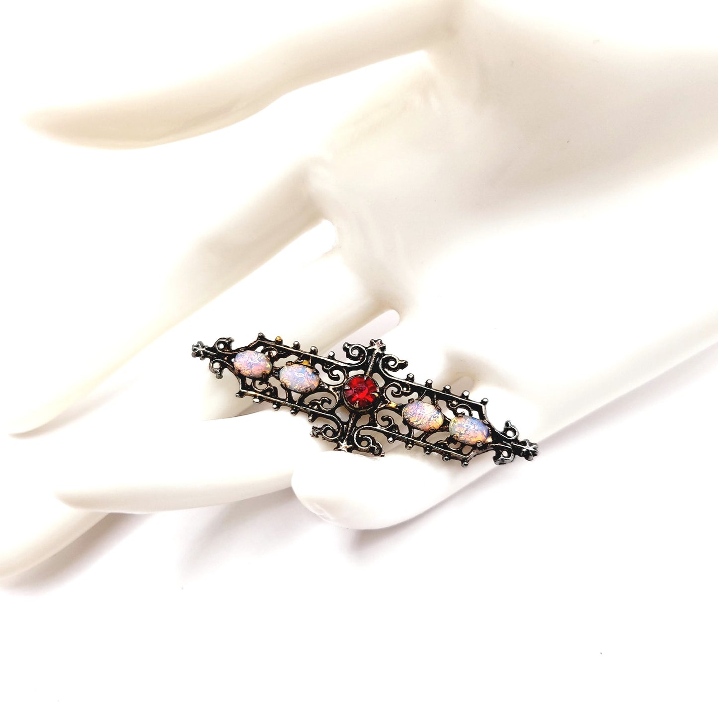 Vintage Sarah Coventry Pin, Victorian Style Brooch, Dragon's Breath Brooch, Sterling Silver Brooch