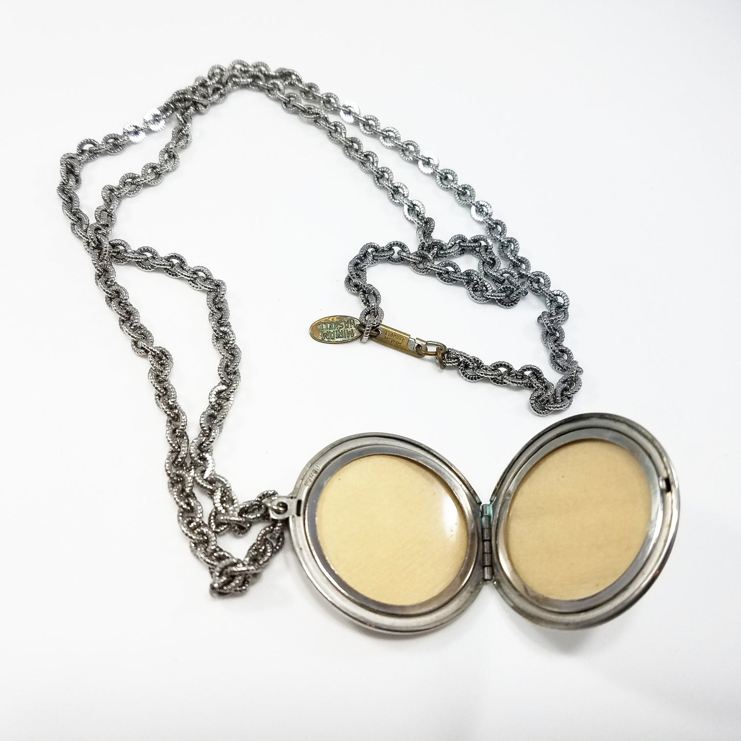 Miriam Haskell Photo Locket Necklace, Signed MIRIAM HASKELL, 1950s Vintage