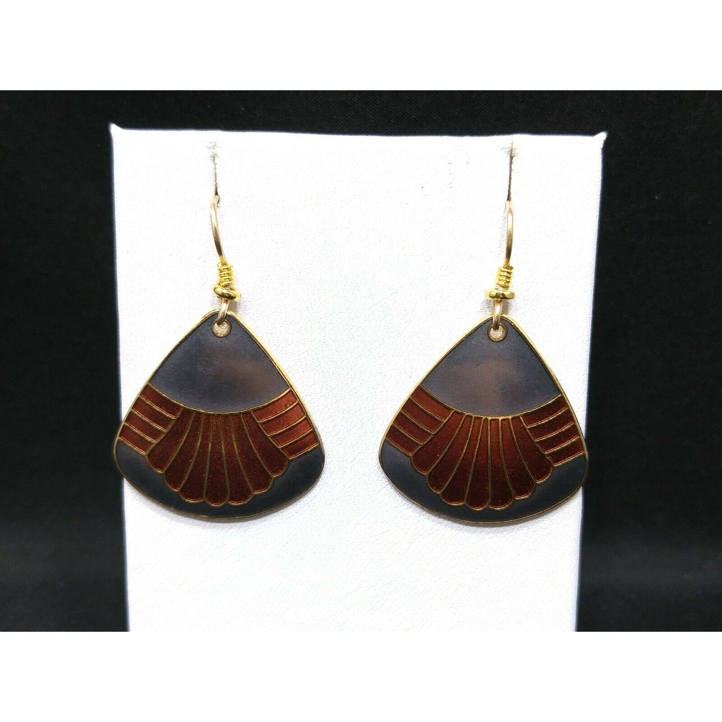 Laurel Burch Waterfall Design Earrings, Gold Plated, 1980s Vintage Jewelry