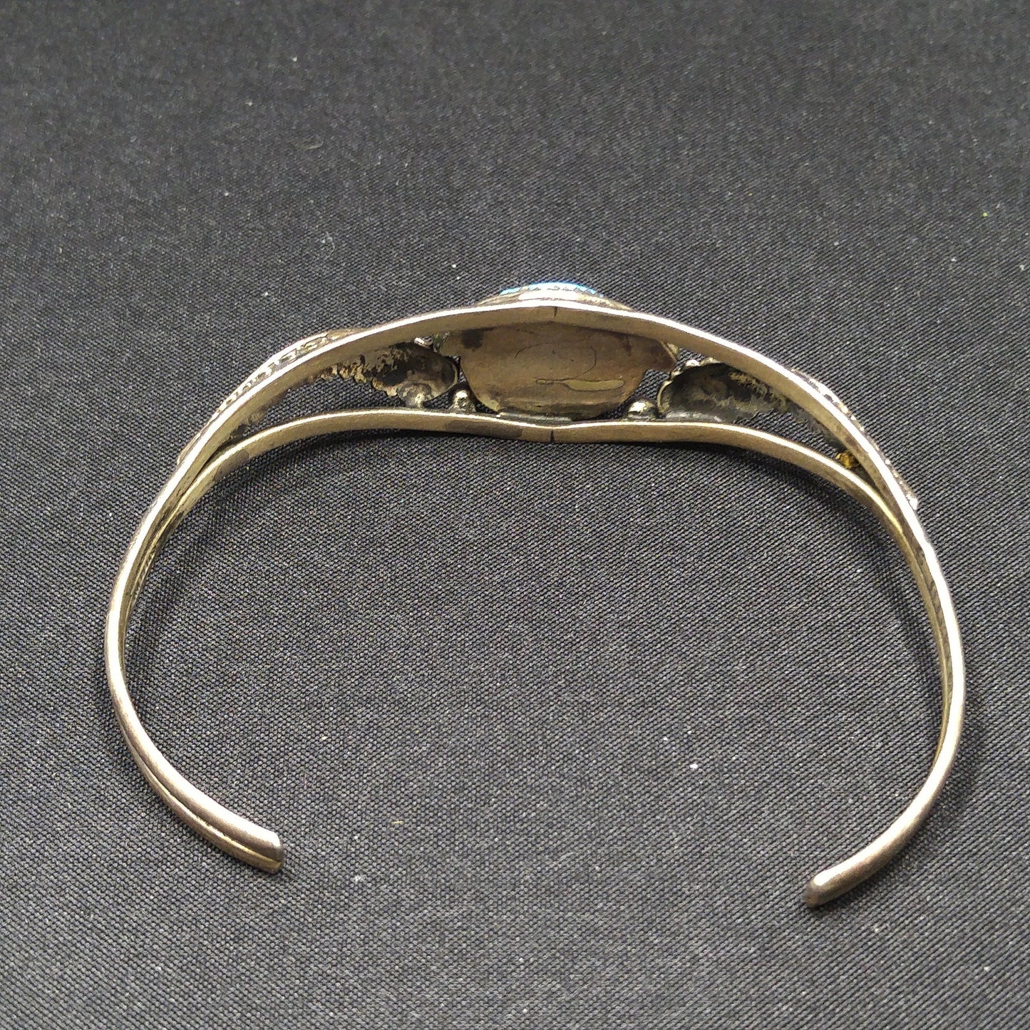 Navajo S. Dickens Cuff Bracelet, Sterling Silver Gemstone, Vintage Jewelry