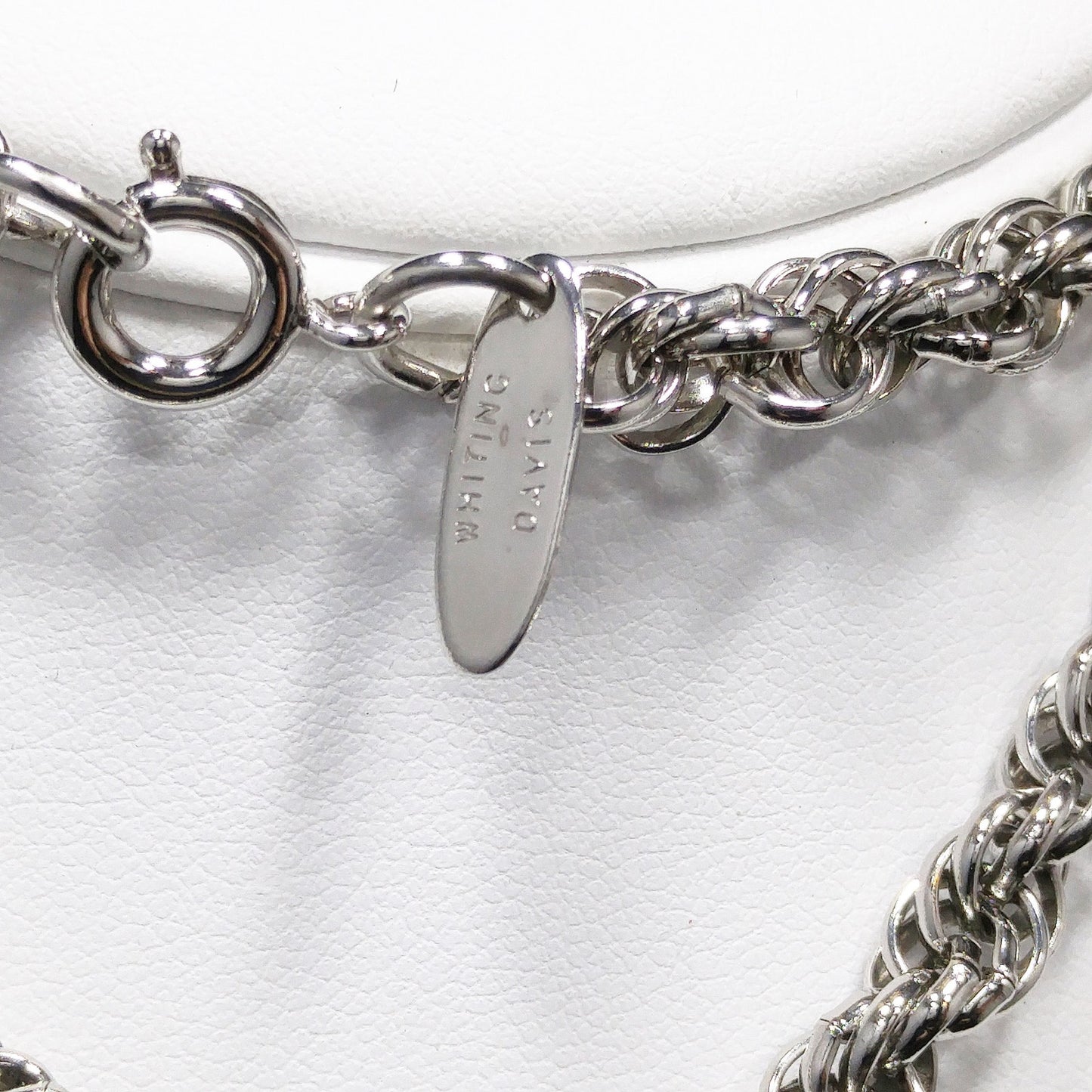 Whiting & Davis Smoky Tourmaline Faceted Pendant Necklace, Rope Chain, 1960s
