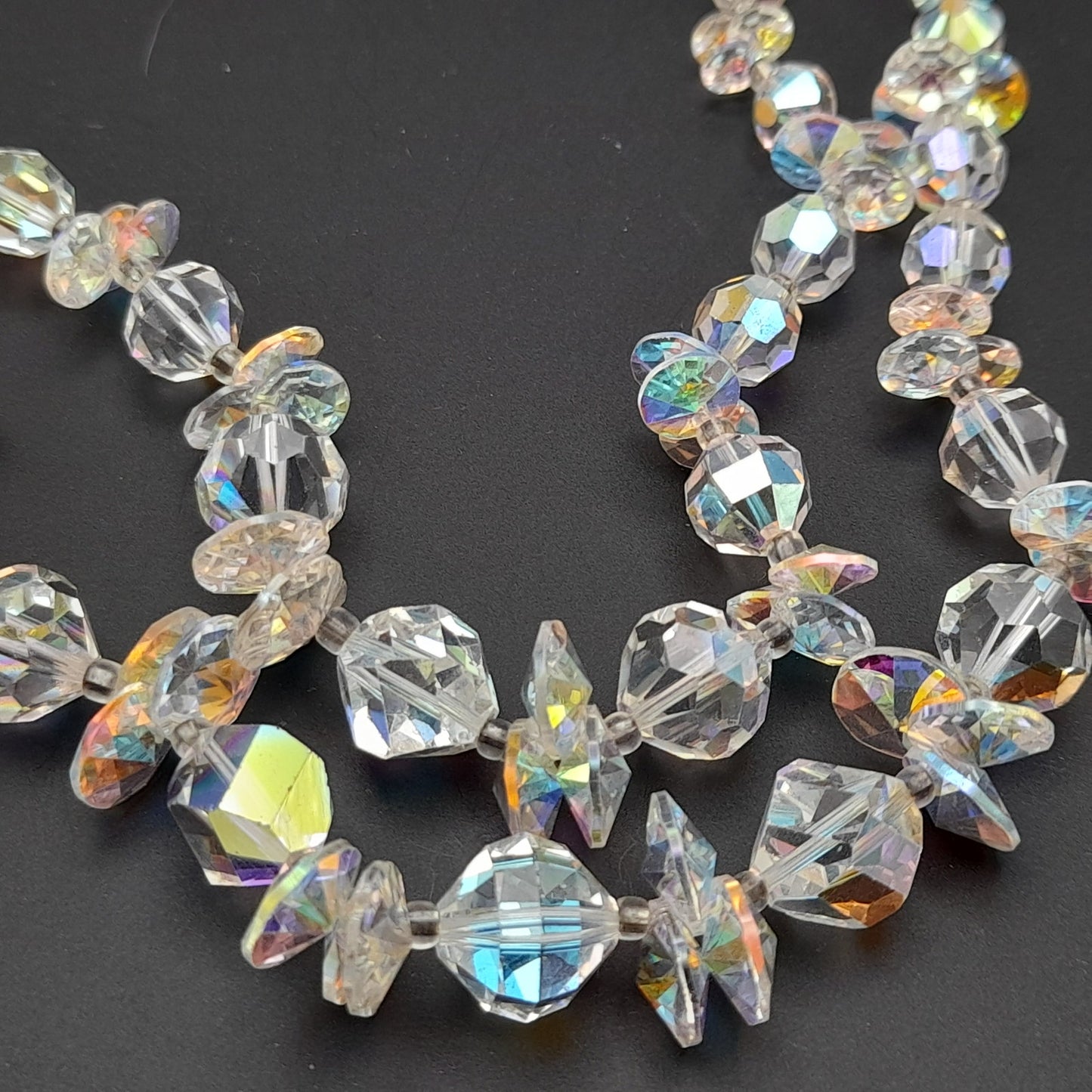 Vendome Aurora Borealis Crystal Necklace, Two Strands