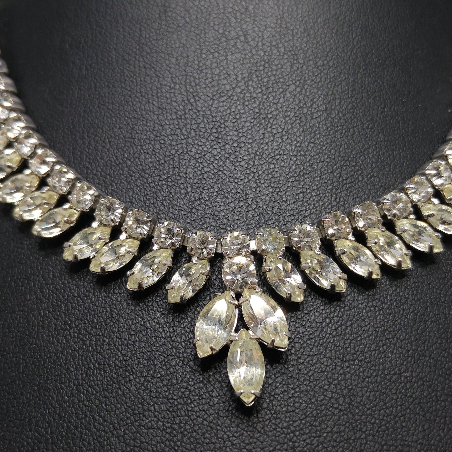 Kramer of New York Clear Crystal Choker Necklace, Wedding Bridal, 1950s Vintage Jewelry
