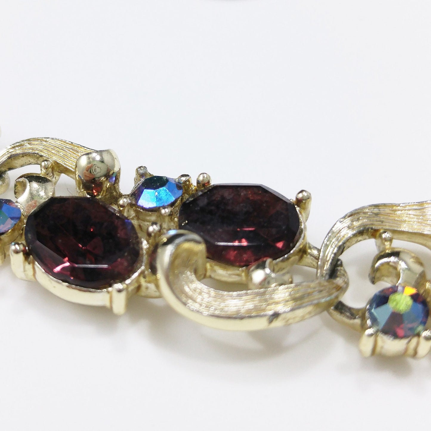 Vintage Lisner Purple Rhinestone Choker Necklace, 1960s Vintage Jewelry