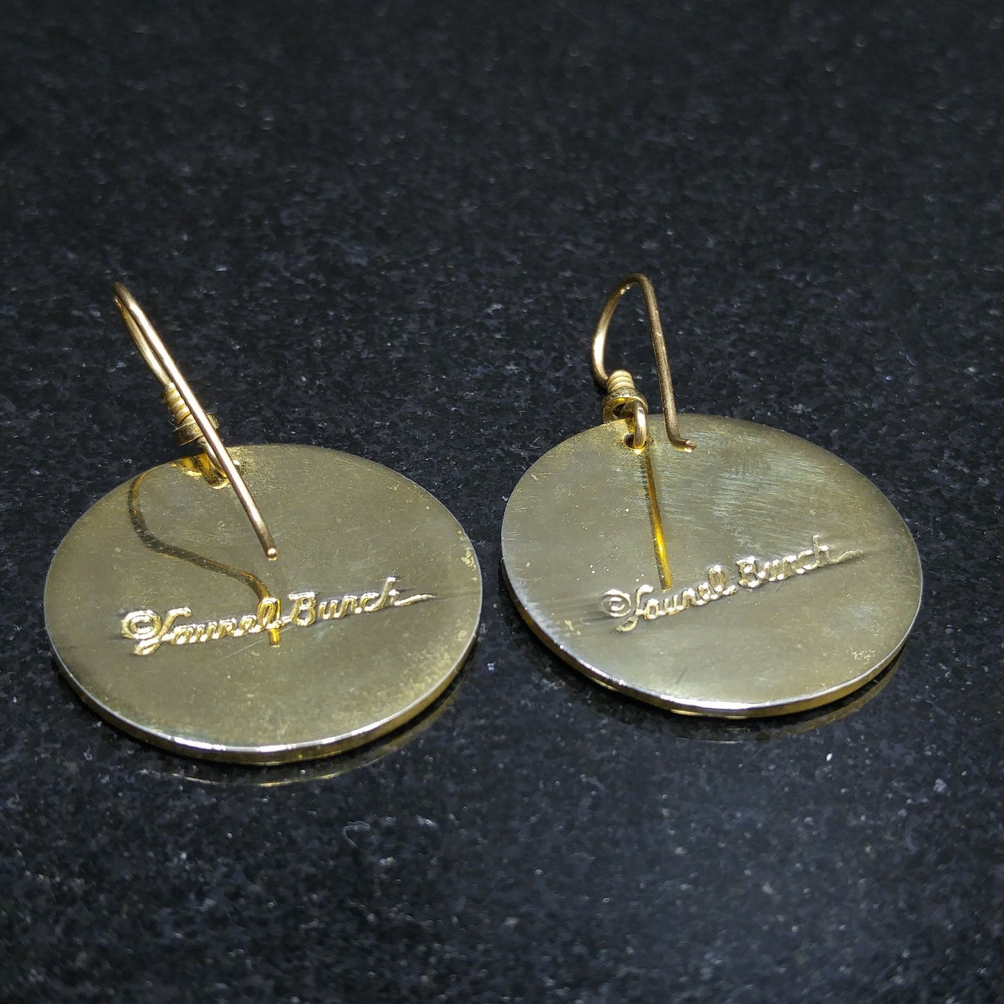 Vintage Laurel Burch Lavender Floral Earrings, Gold Plated Cloisonne