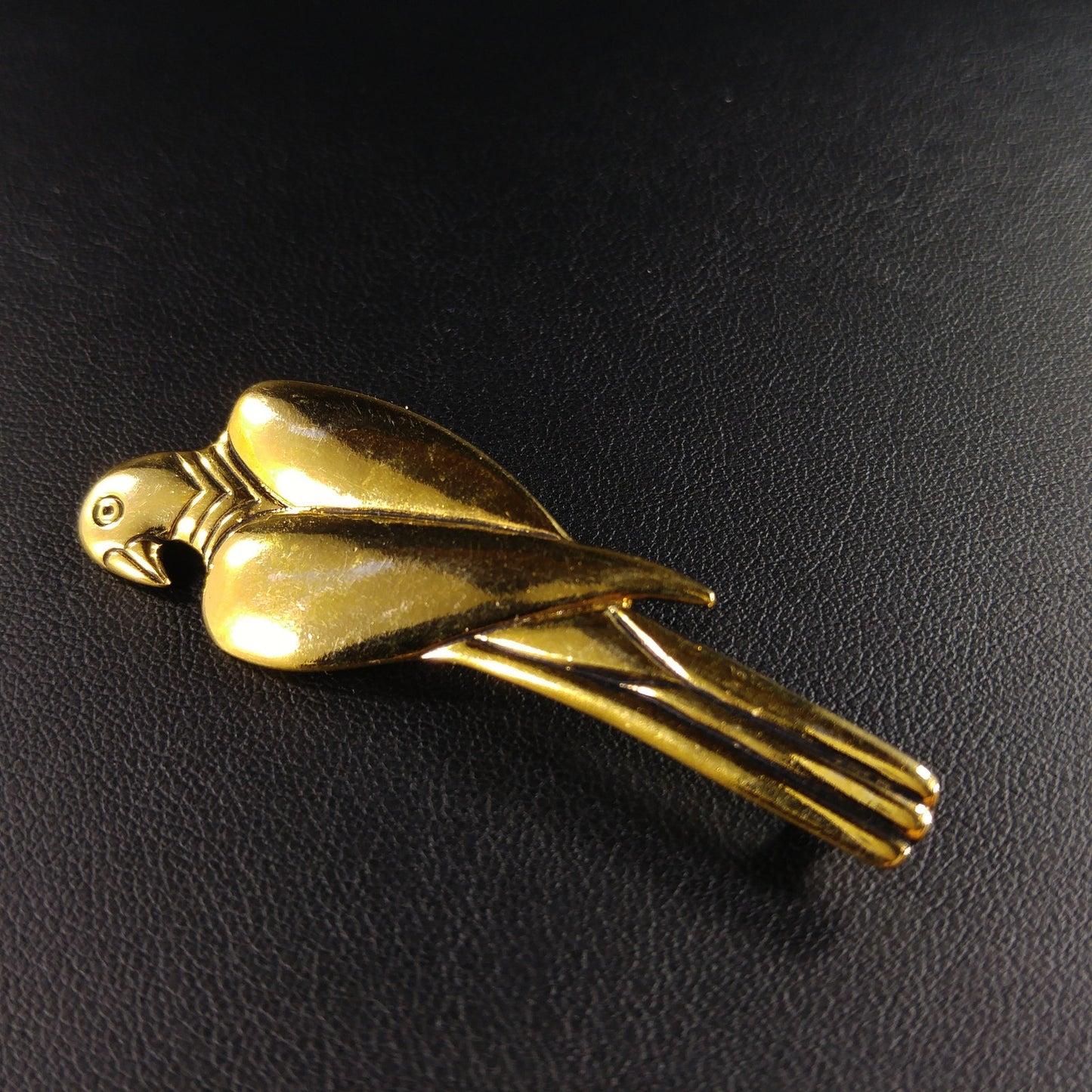 Laurel Burch Parrot Brooch & Pendant, Gold Plated, 1980s Vintage Jewelry
