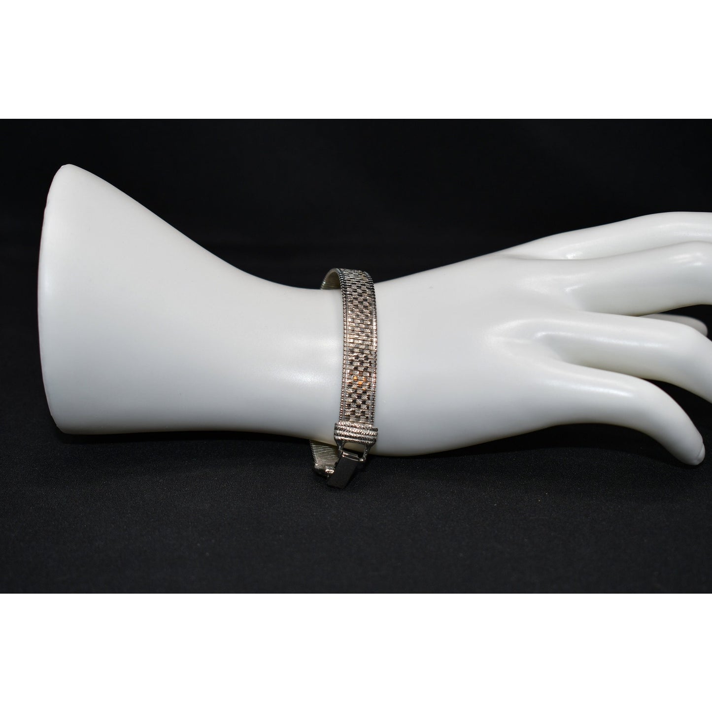 Goldette Silver Tone Mid Century Bracelet, 1950s Vintage Jewelry