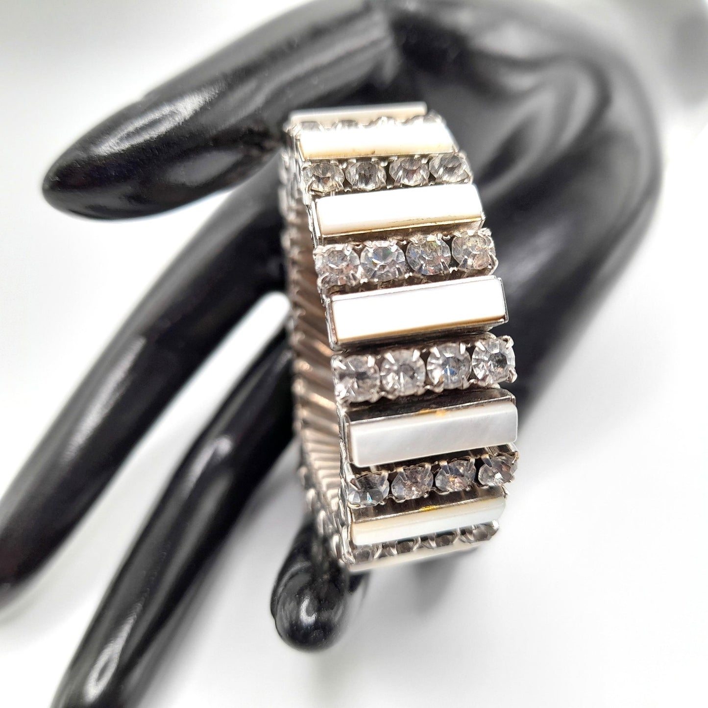 Vintage Mother of Pearl Expansion Bracelet, Rare Design, 1950s