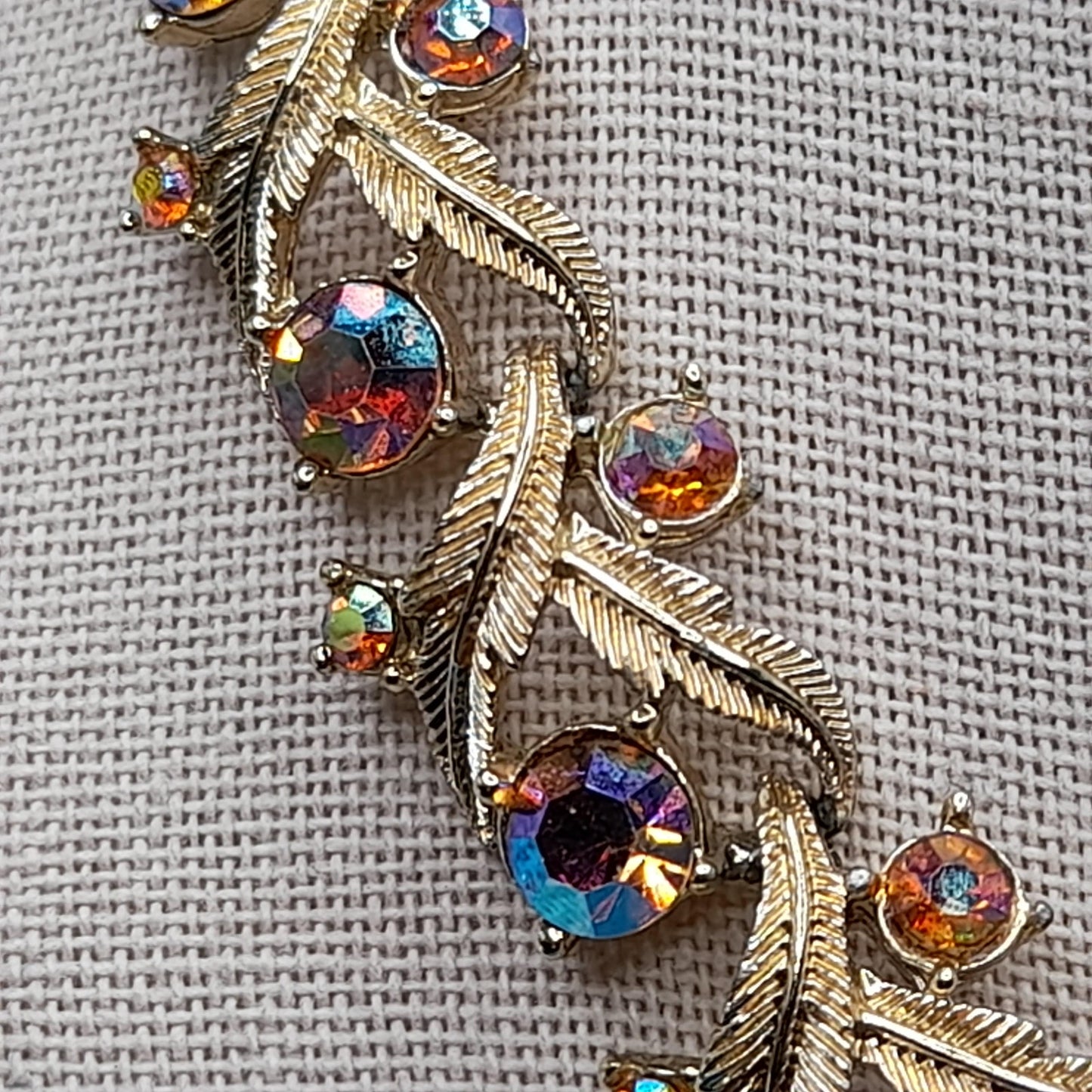 Vintage Coro Aurora Borealis Topaz Choker Necklace, 1960s, 16 Inches