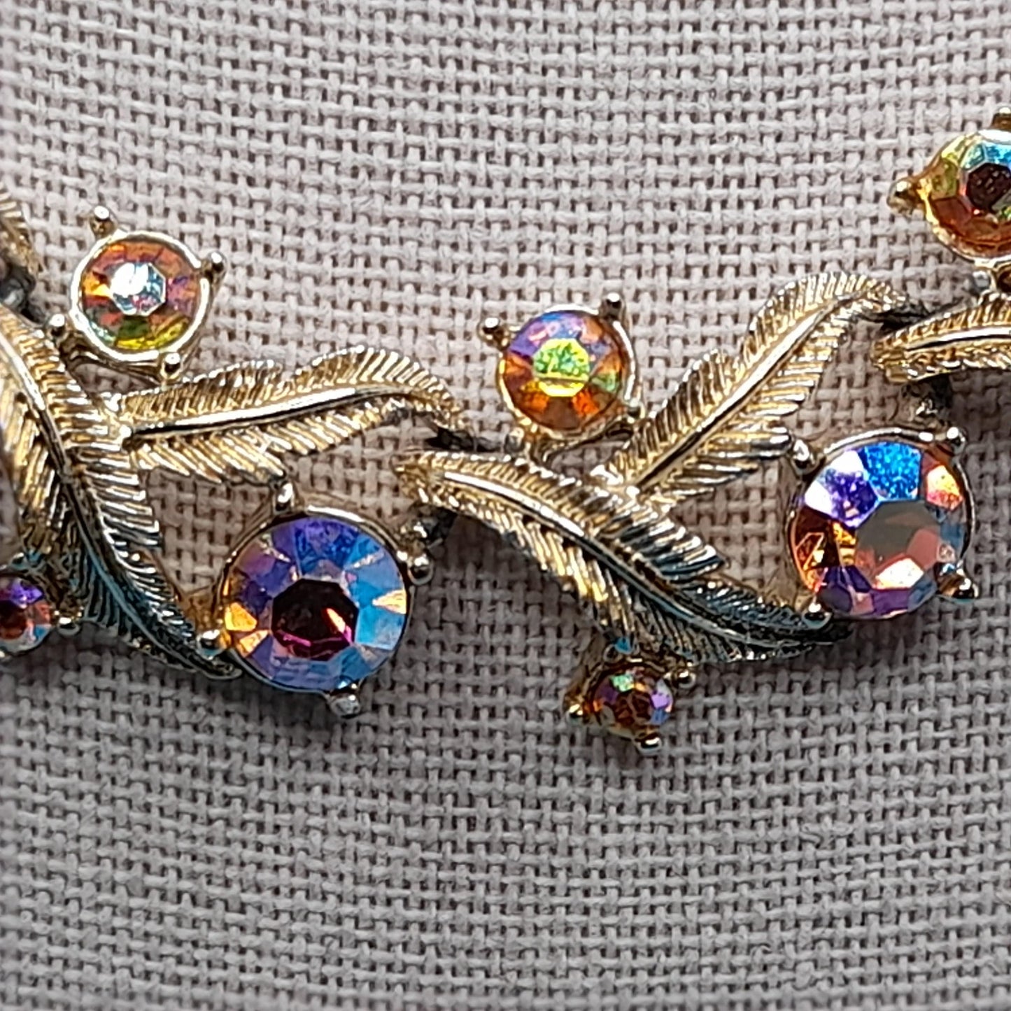 Vintage Coro Aurora Borealis Topaz Choker Necklace, 1960s, 16 Inches