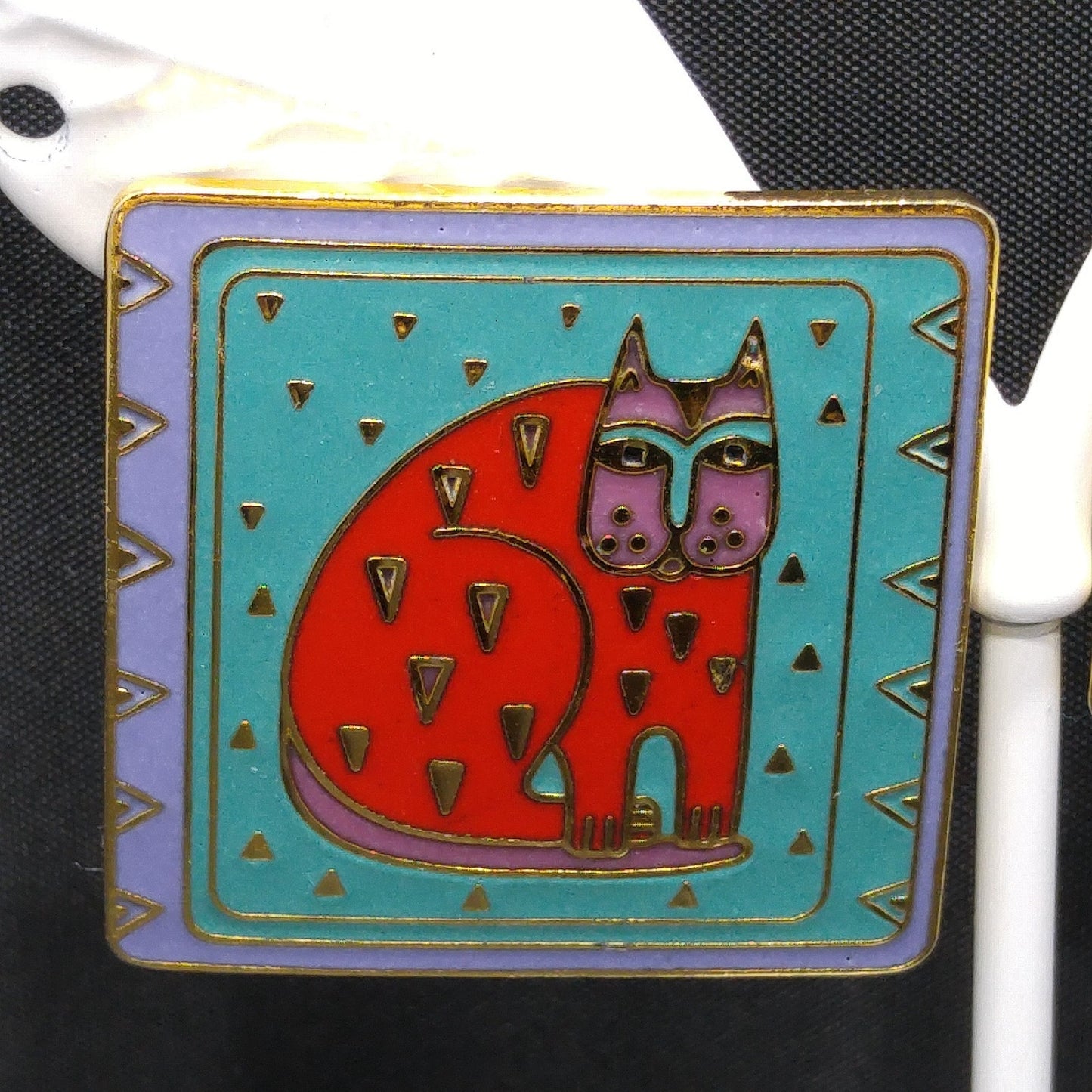 Laurel Burch "Fantastic Feline" Large Cat Post Earrings, Gold Plated, 1980s Vintage Jewelry