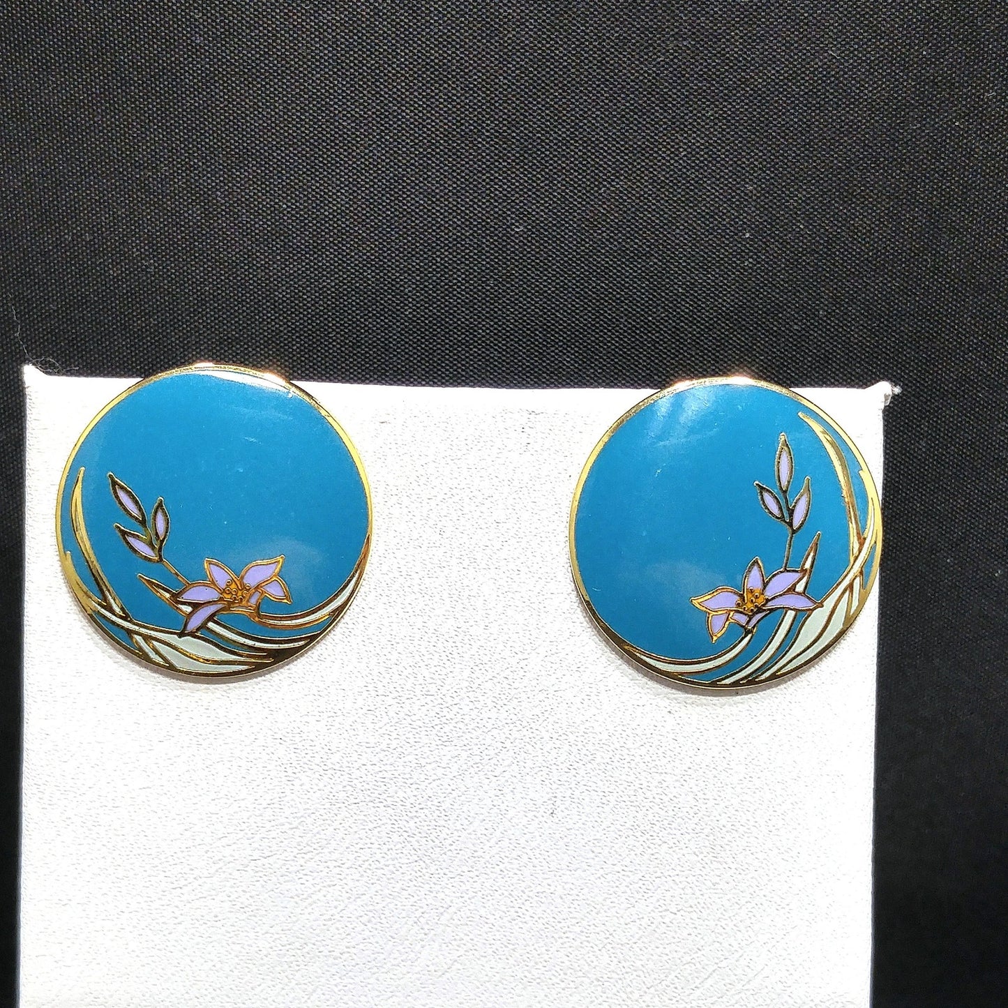 Laurel Burch Wind Flower Earrings, Gold Plated, 1980s Vintage Jewelry