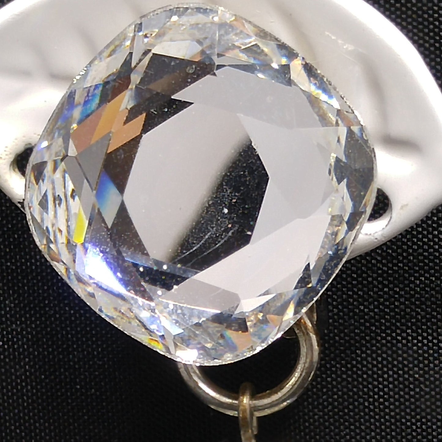Vintage Diane Lauren Long Crystal Drop Earrings 1980s Clip On Runway Signed