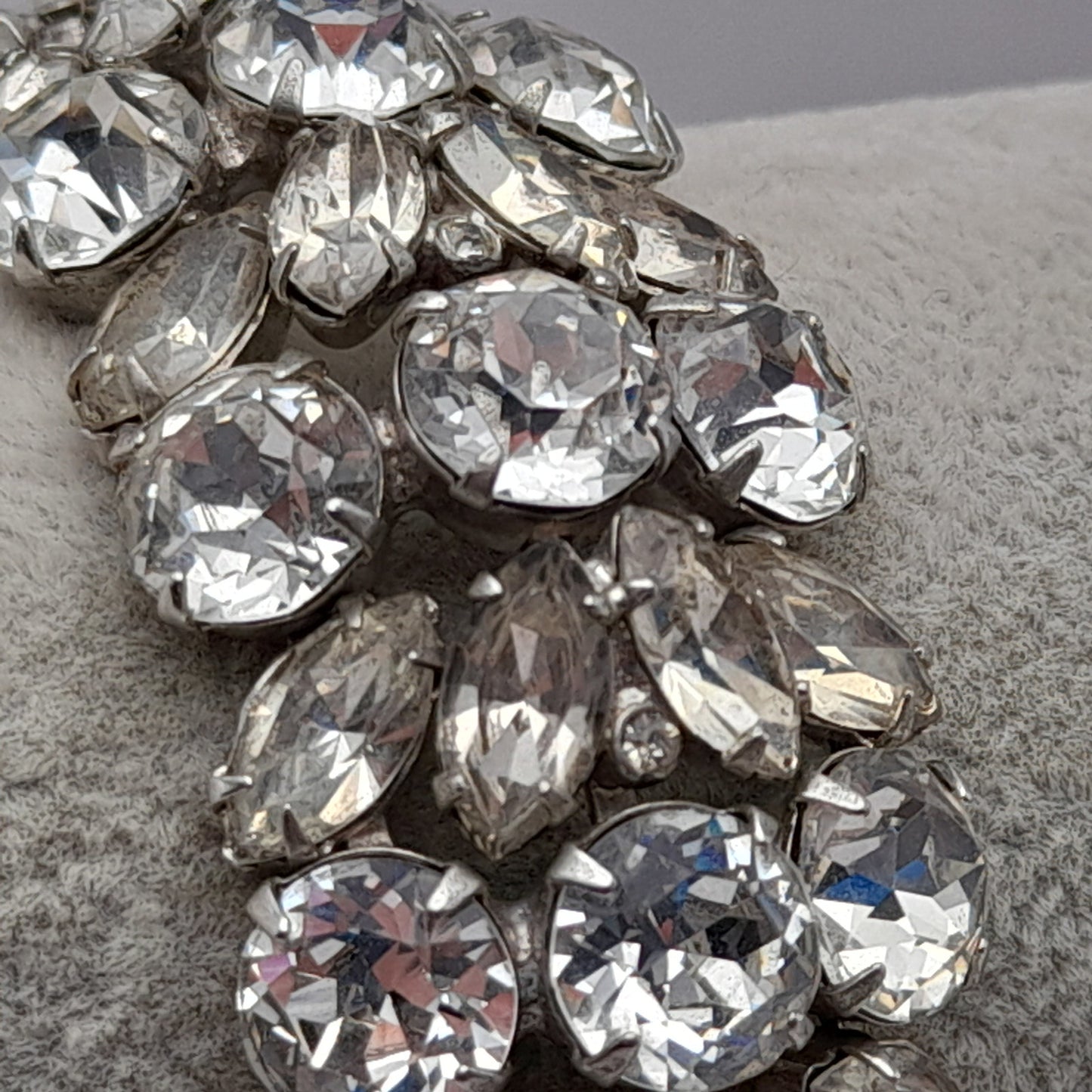 Vintage Eisenberg Ice Wide Rhinestone Bracelet | 1950s Bridal Statement