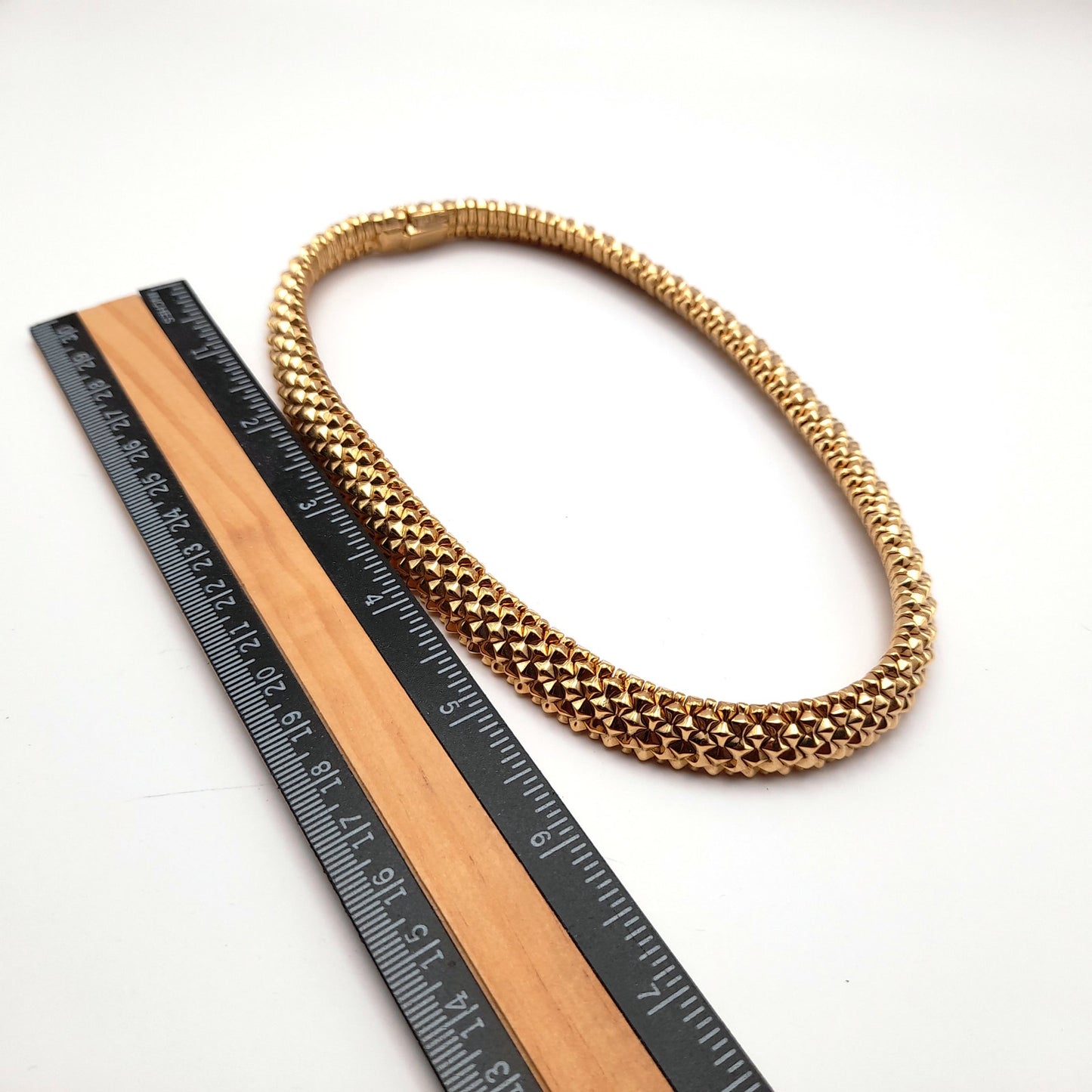 Ciner Vintage Gold Plated Brutalist Choker Necklace