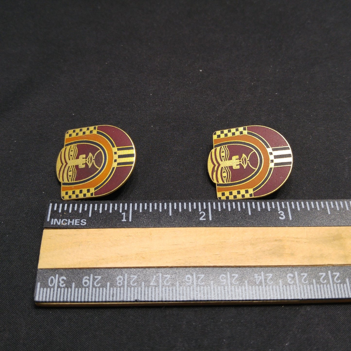 Laurel Burch "Maori" Tribal Mask Clip Earrings, Deep Red Enamel, 1980s Vintage Jewelry