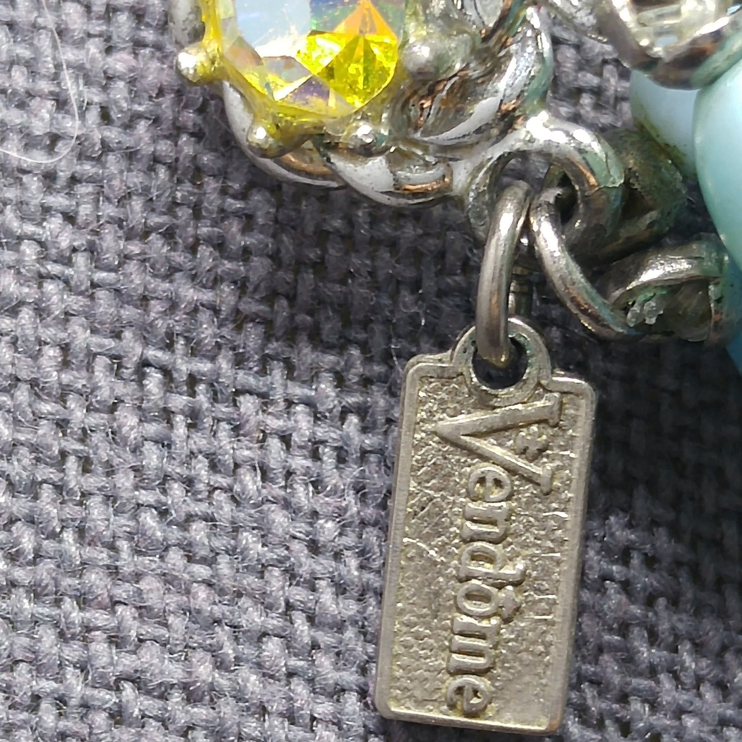 Vintage Vendome Six-Strand Blue White Glass Bead Necklace AB Crystals 1960s