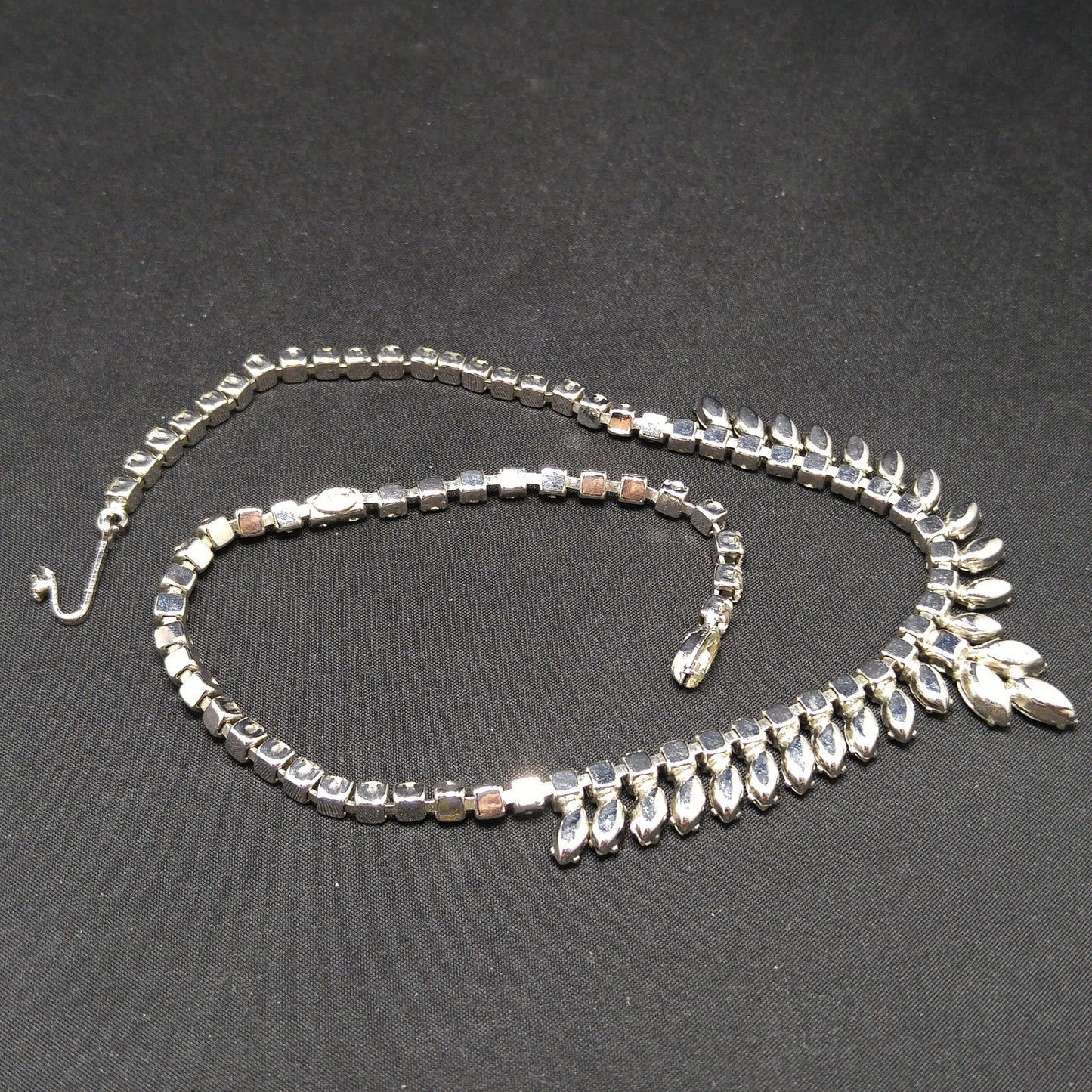 Kramer of New York Clear Crystal Choker Necklace, Wedding Bridal, 1950s Vintage Jewelry