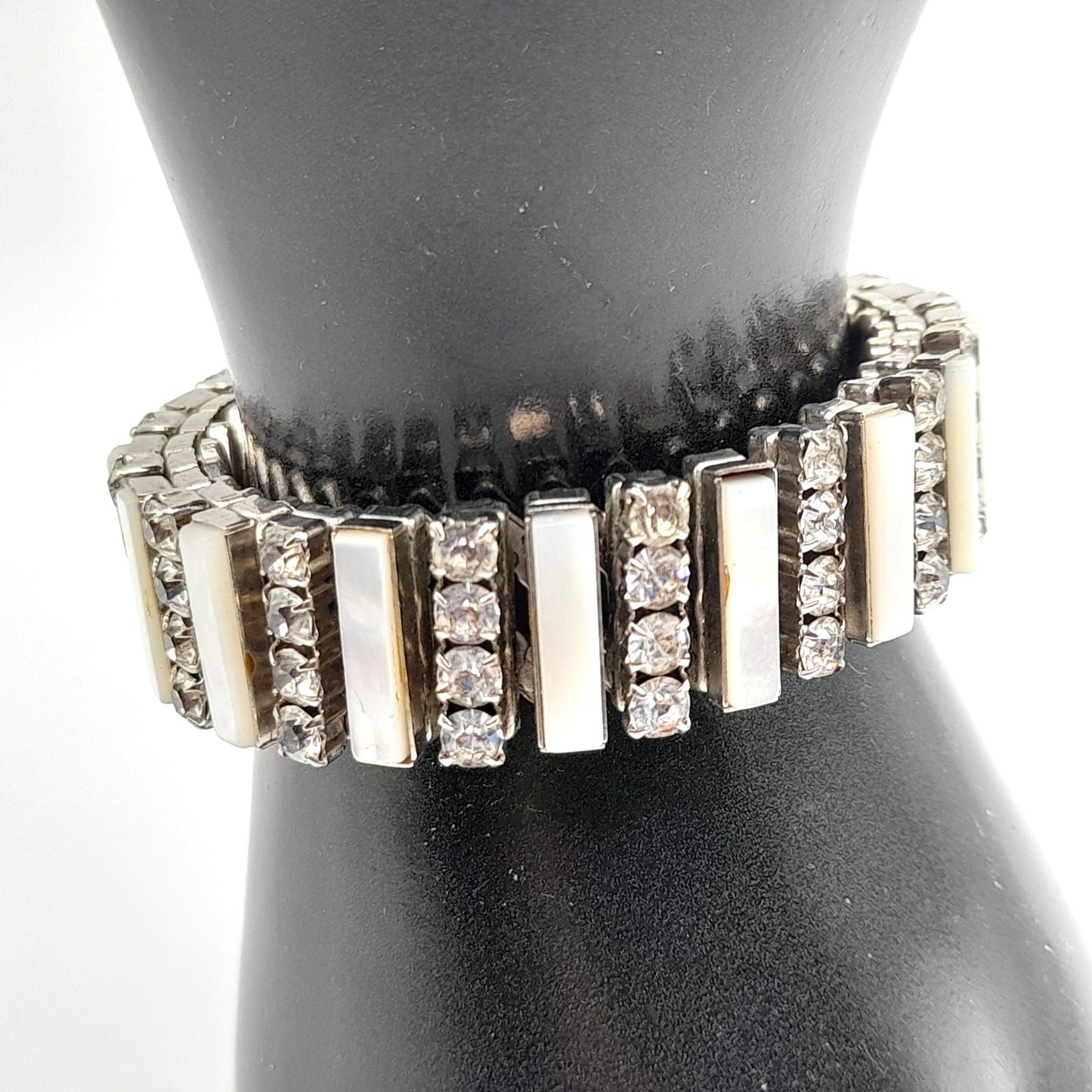 Vintage Mother of Pearl Expansion Bracelet, Rare Design, 1950s