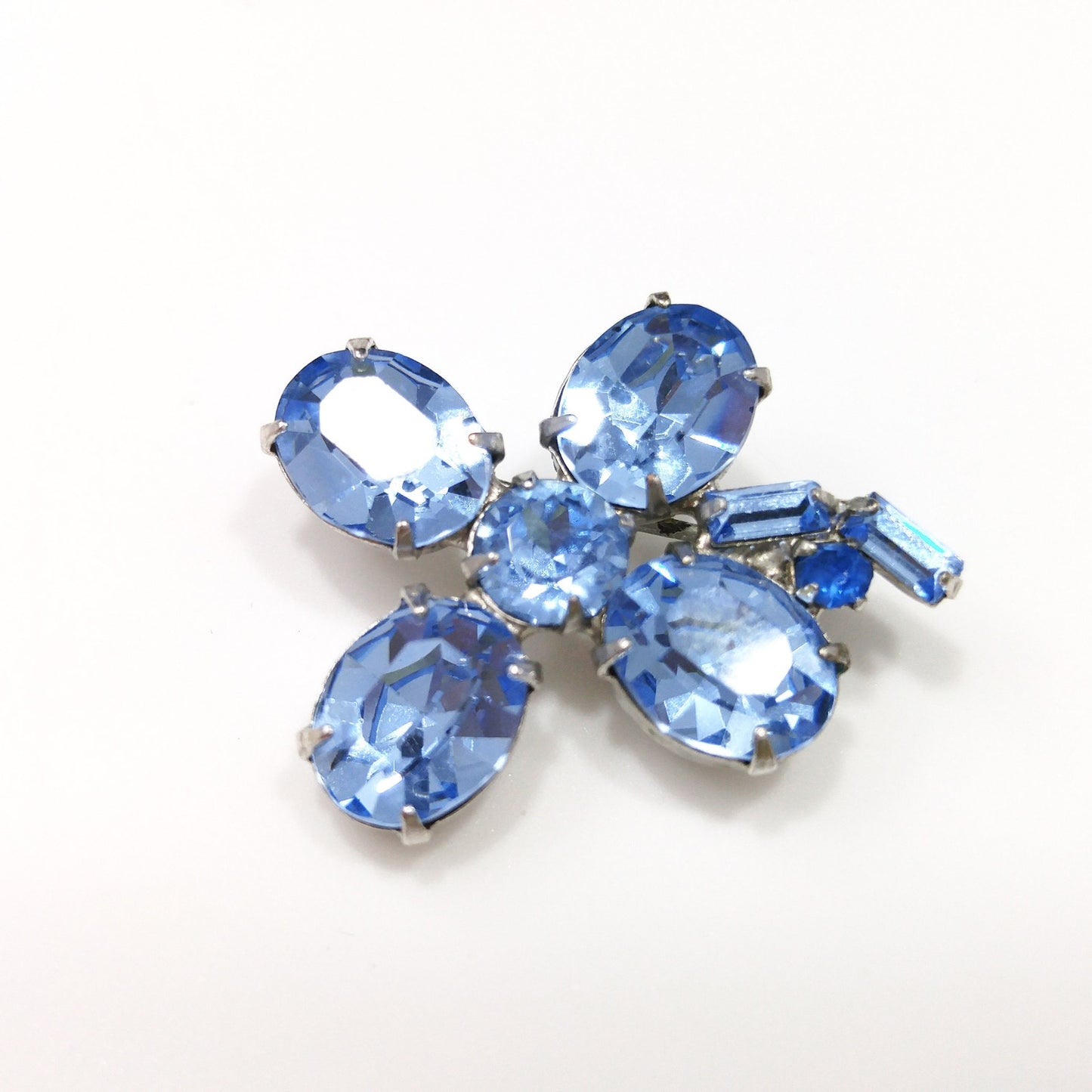 Vintage Weiss Two Set Crystal Brooches, 1947 Signed Weissco 1940 Vintage Jewelry