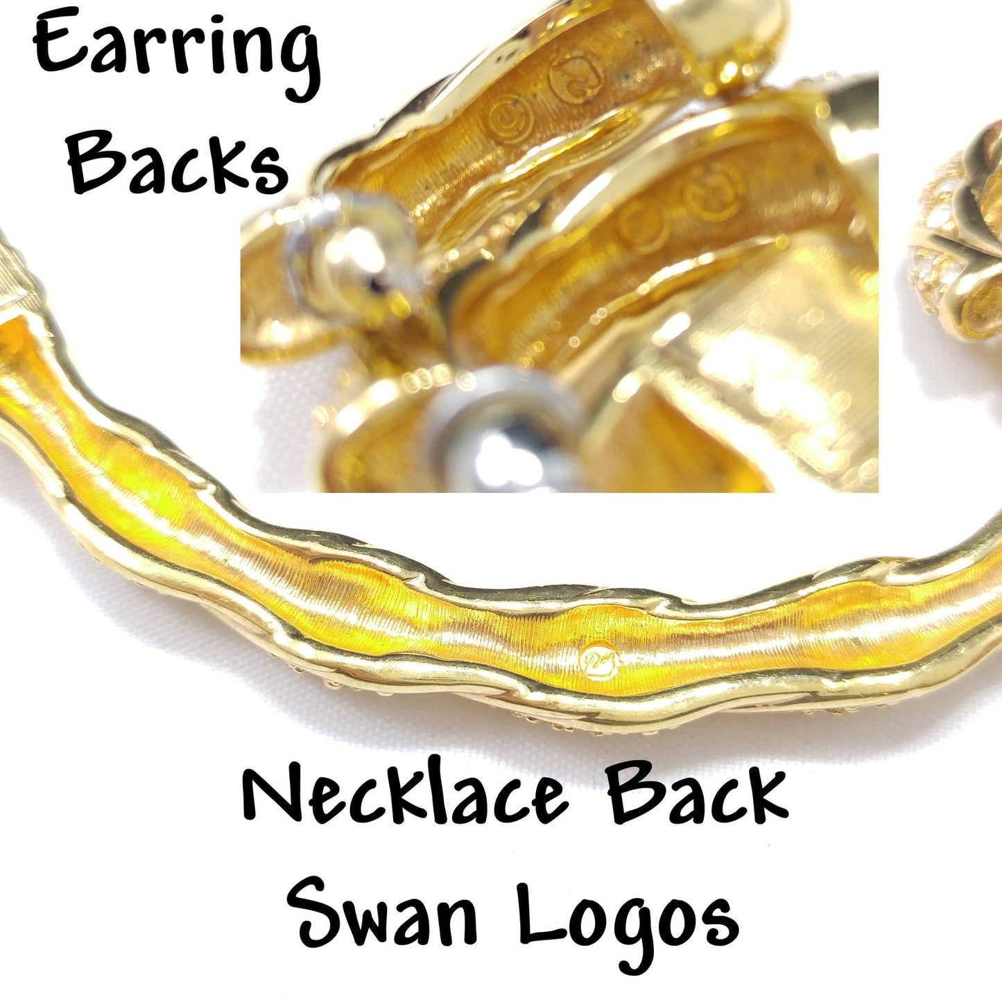 Vintage Swarovski Mesh Necklace & Earrings Set – Gold Plated with Rhinestones
