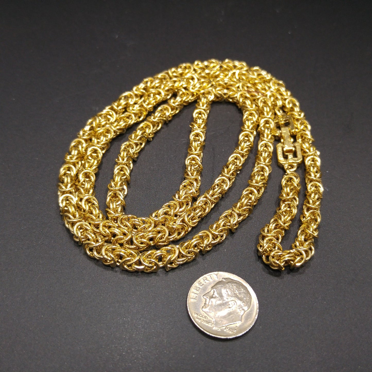 Givenchy Chain Necklace, Fold Over Clasp, 30 Inches, 1980s Vintage Jewelry