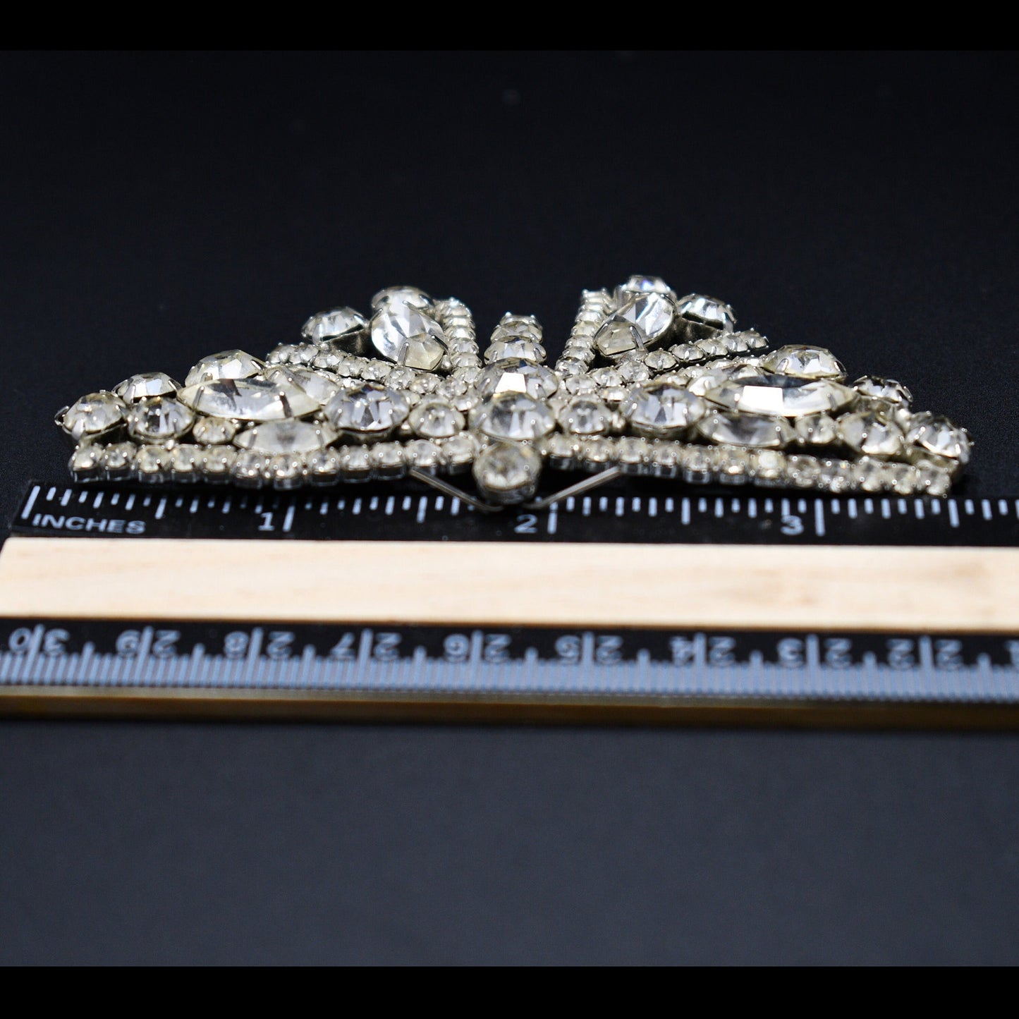 Tammey Jewels Clear Rhinestone Butterfly Brooch, 1960s Vintage Jewelry