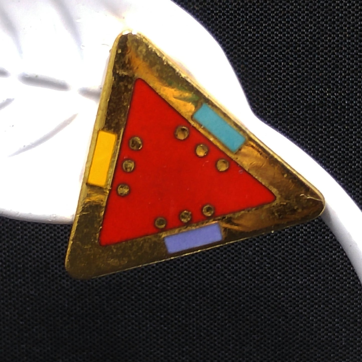 Laurel Burch "For Marie" Geometric Post Earrings, Gold Plated, 1980s Vintage Jewelry