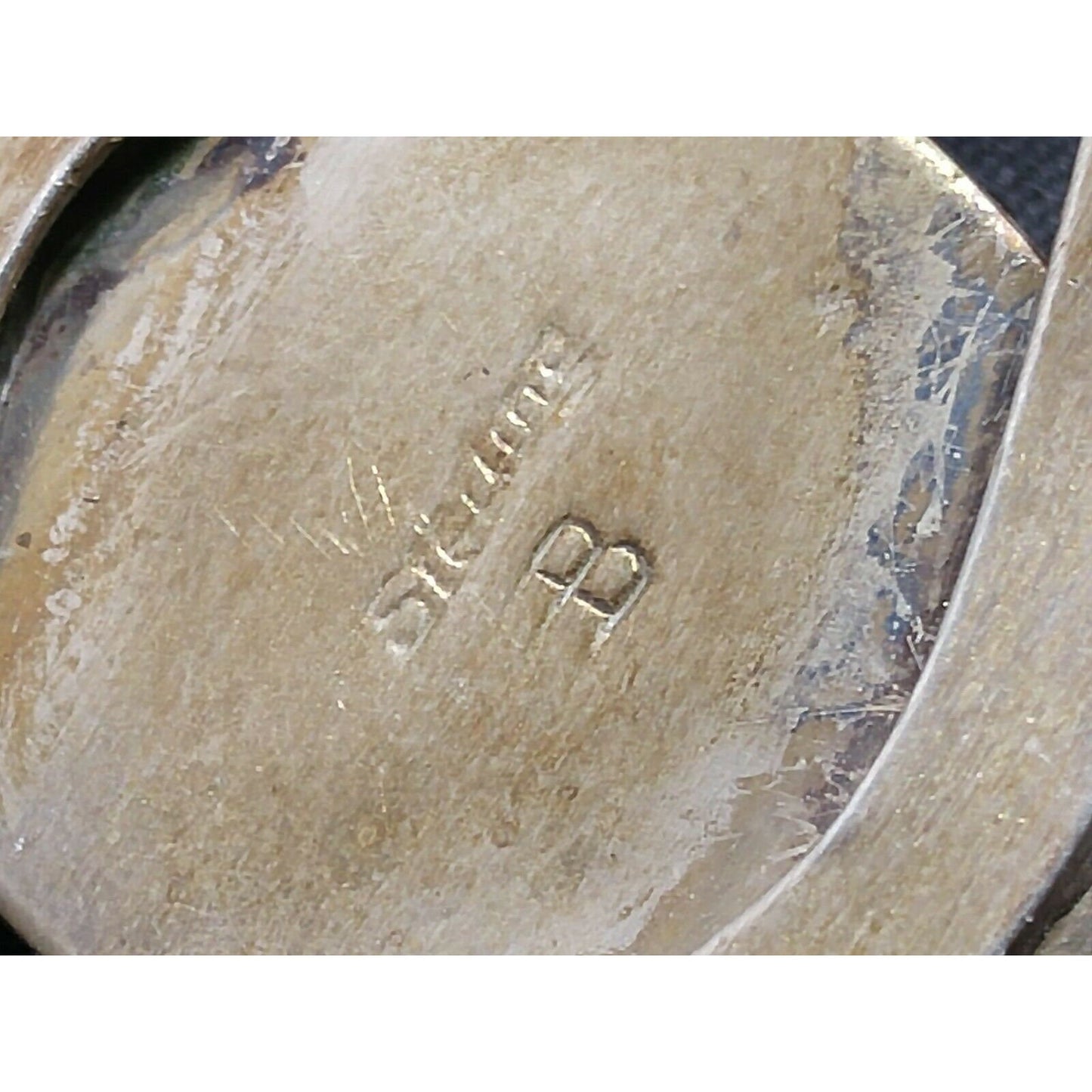 Vintage Sterling Silver Turquoise Cabochon Cuff Bracelet Signed Sterling B