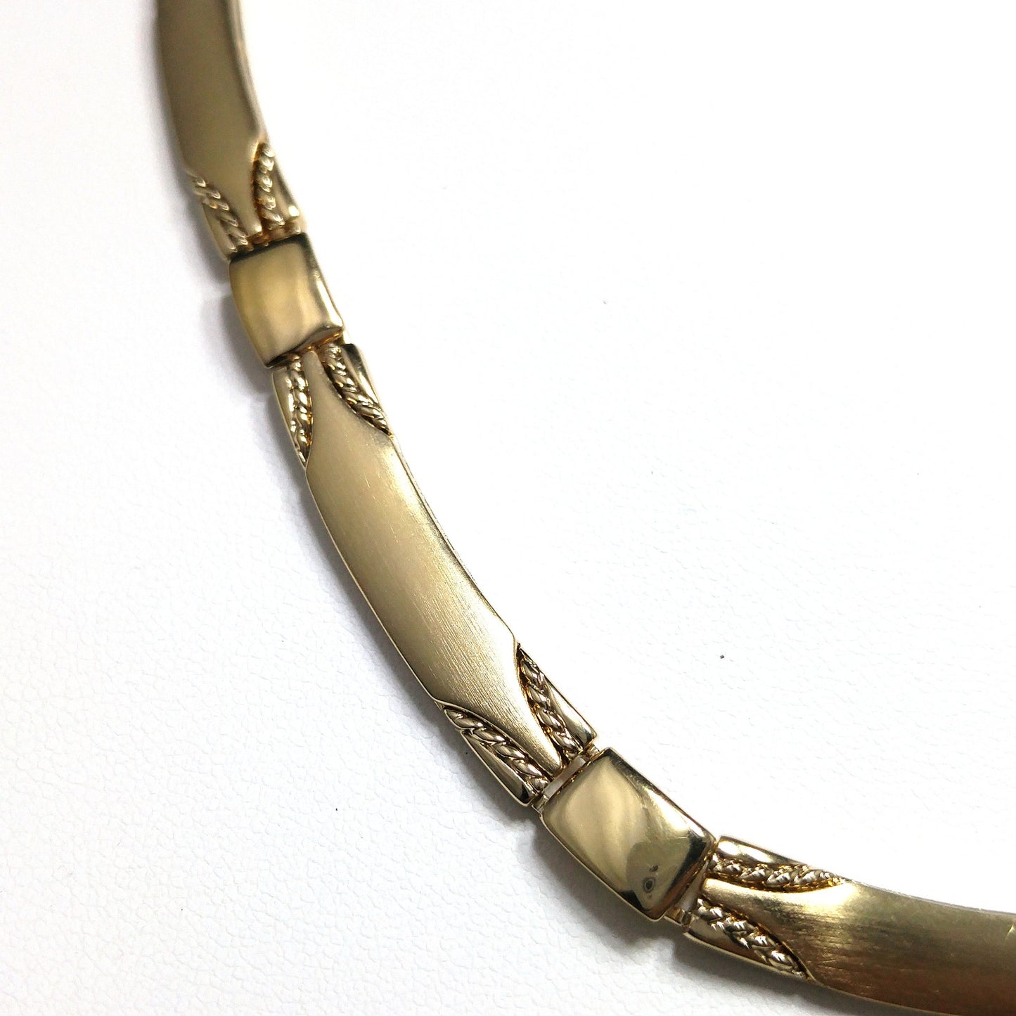 Monet Satin Finish Choker Necklace, Gold Plated, 1950 Vintage Jewelry